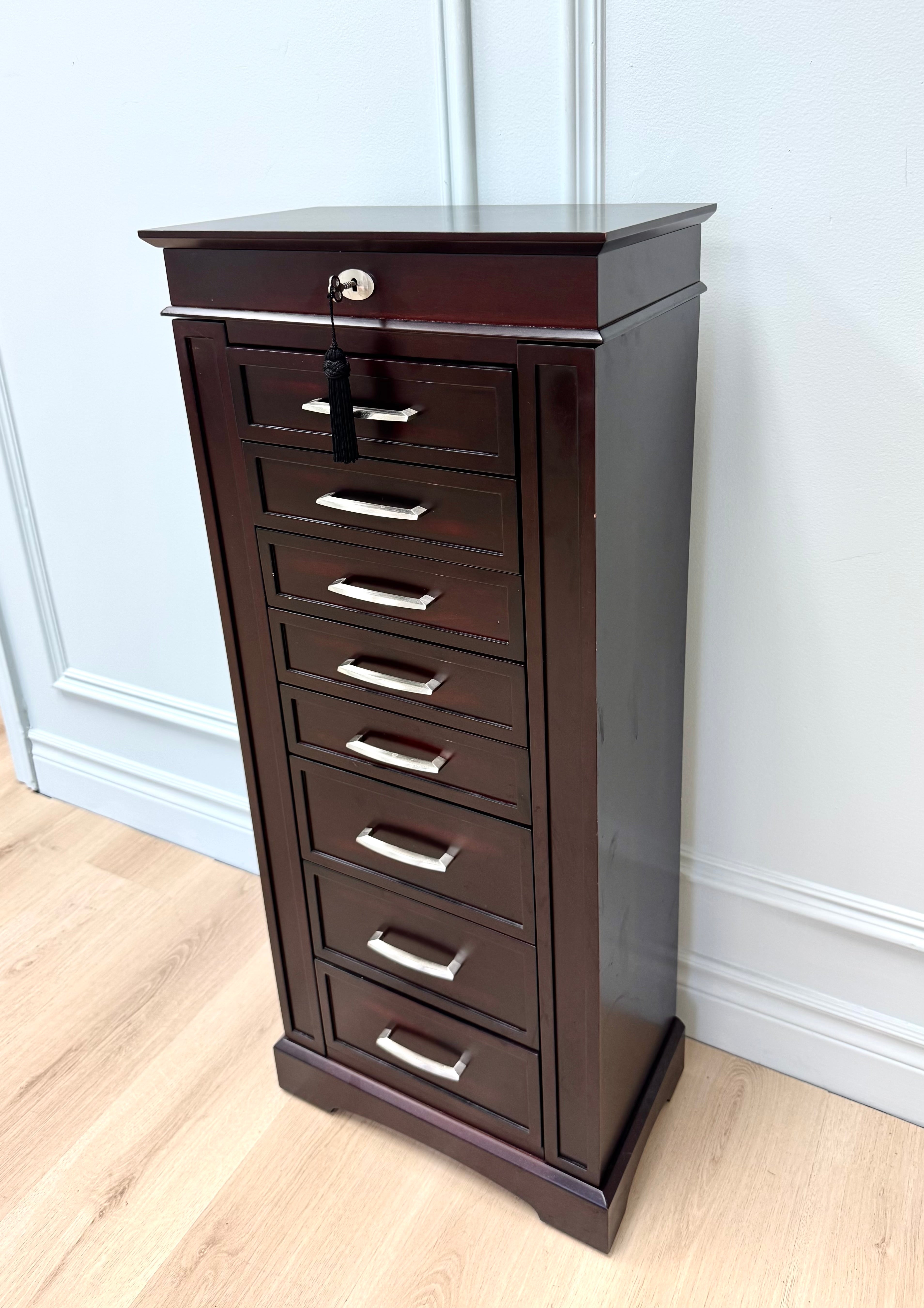 Dark Mahogany Jewellery Chest