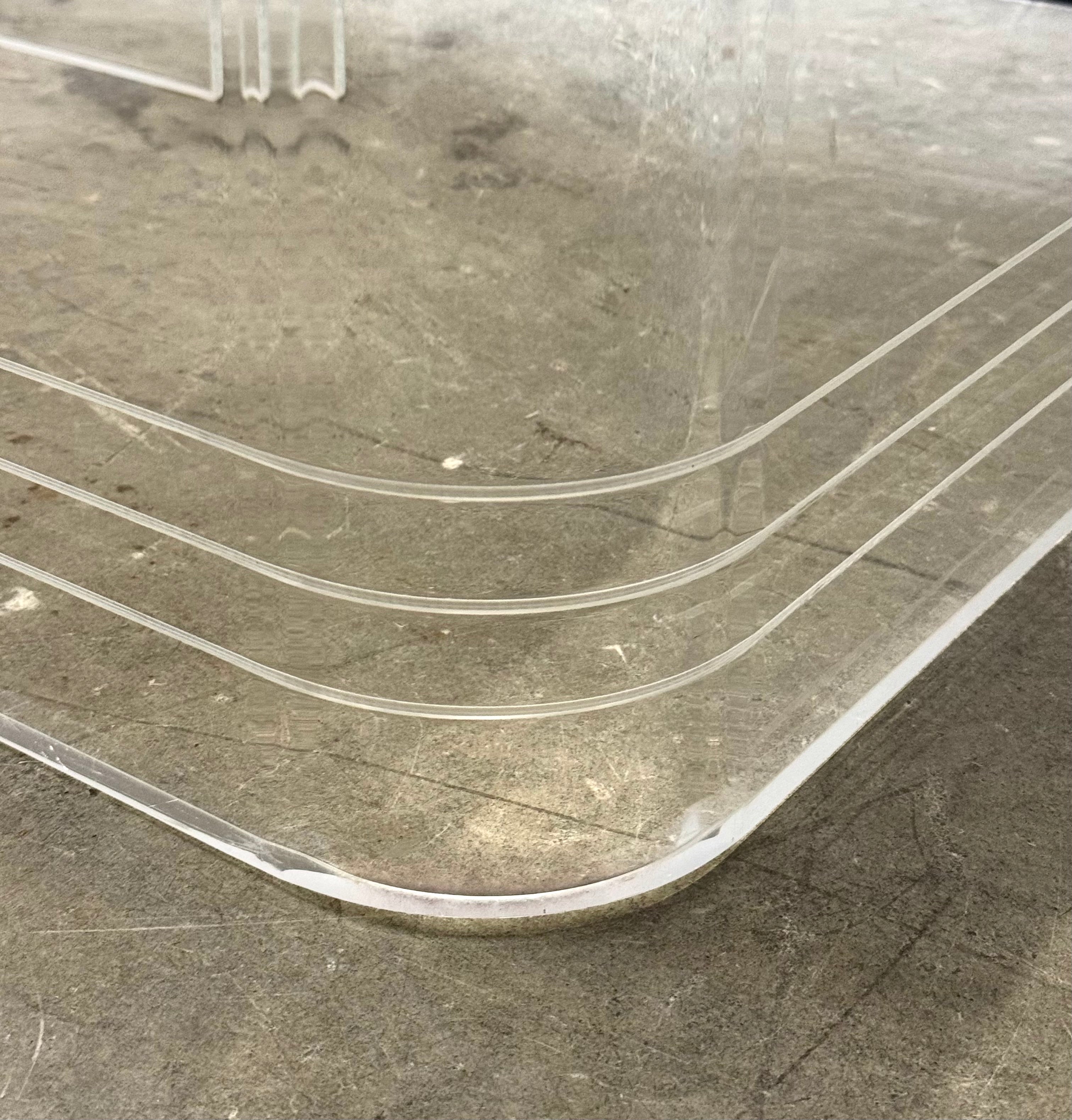 MCM Acrylic & Smoked Glass Coffee Table