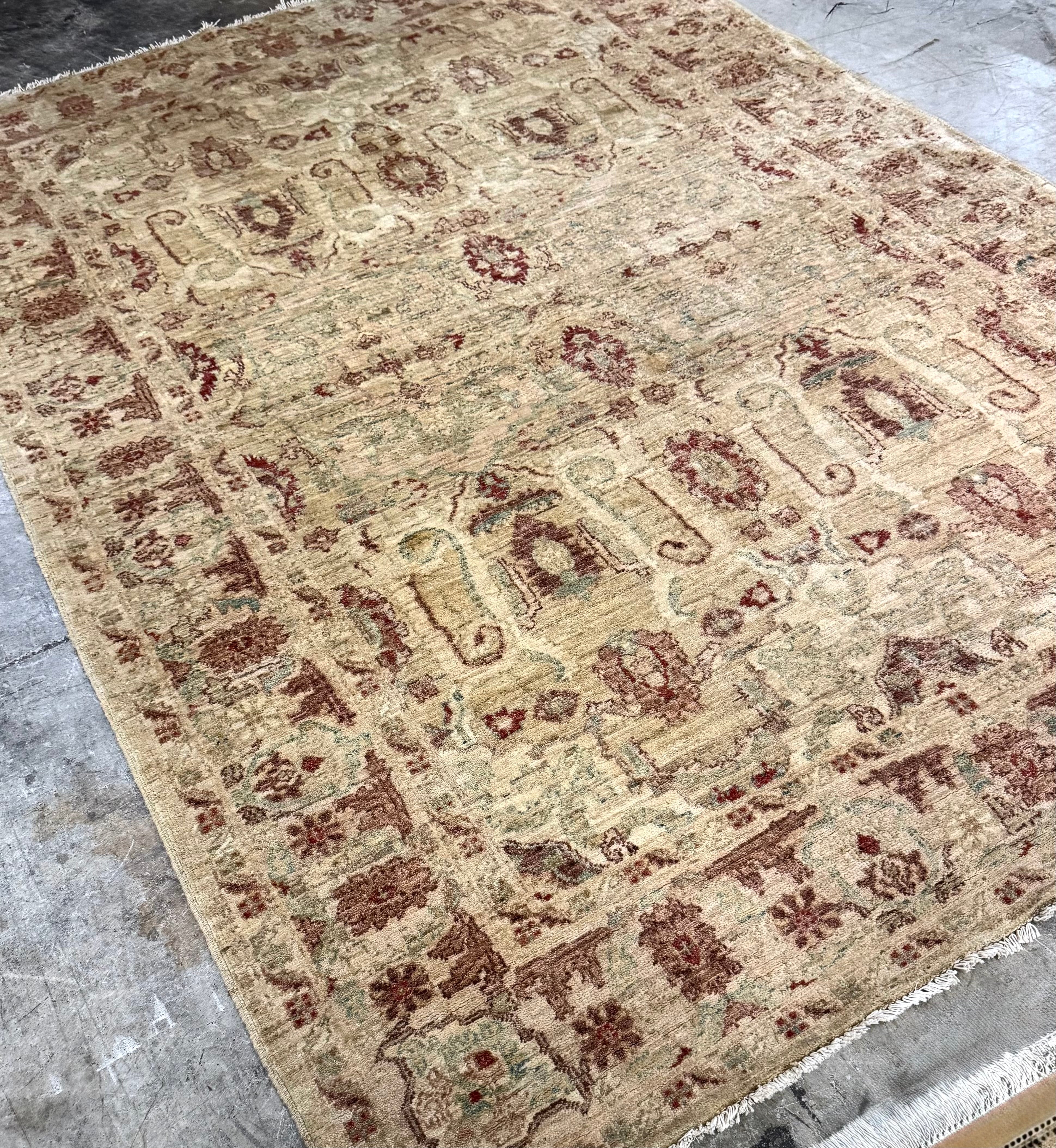 Turkish Oushak Hand-woven 6'-1" x 9'-2" Rug