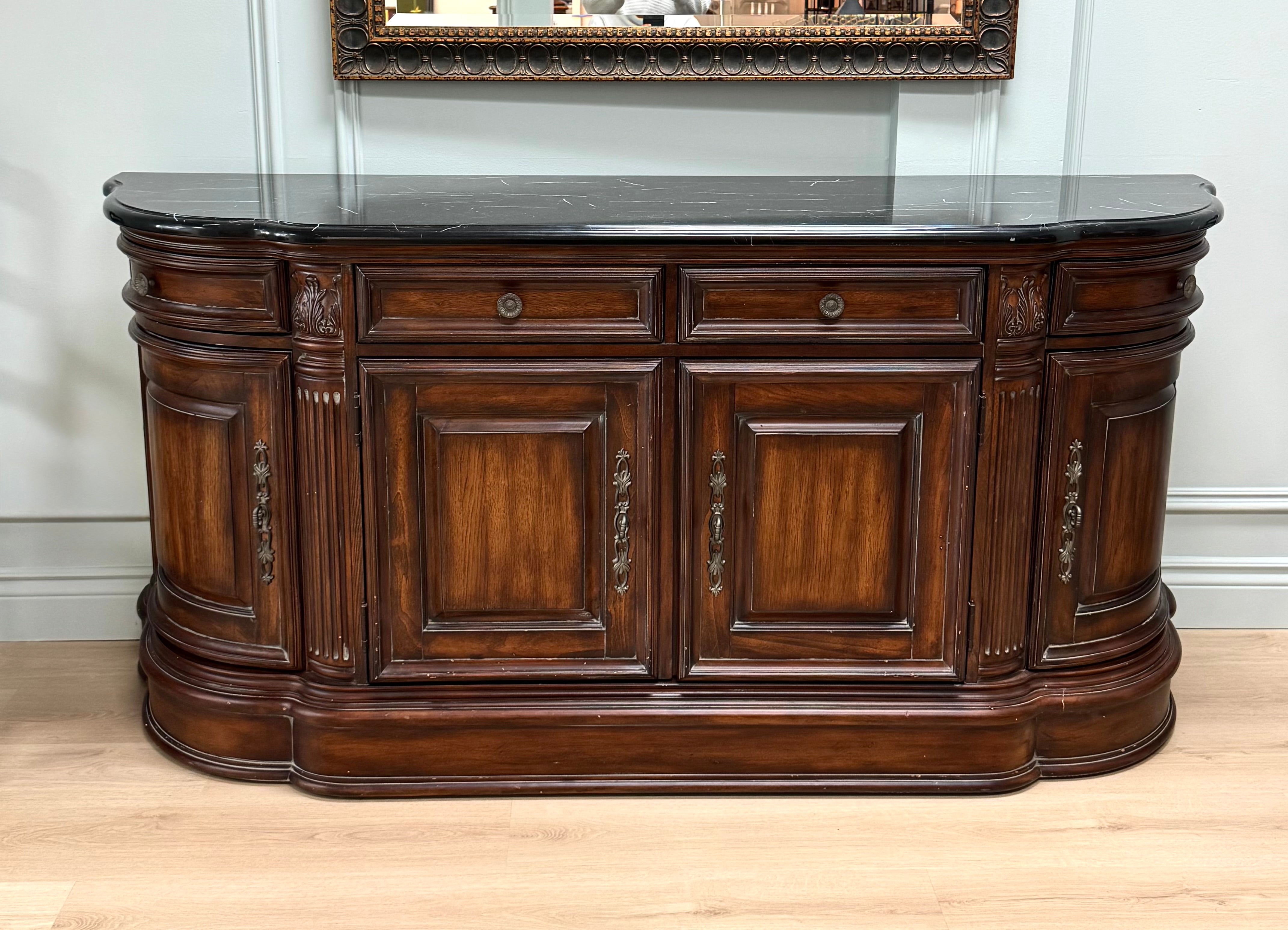 Provincial Sideboard with Black Marble Top