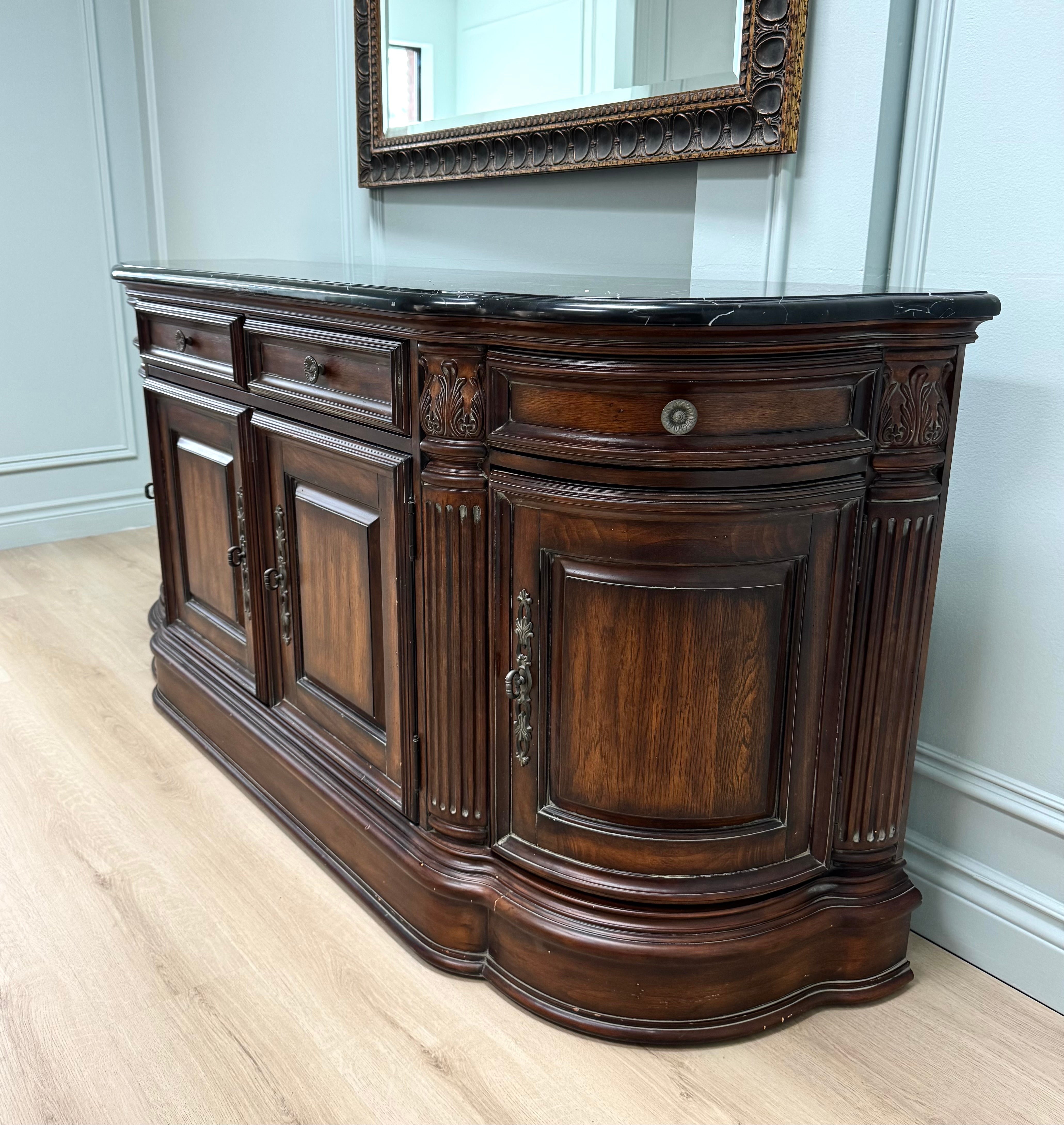 Provincial Sideboard with Black Marble Top
