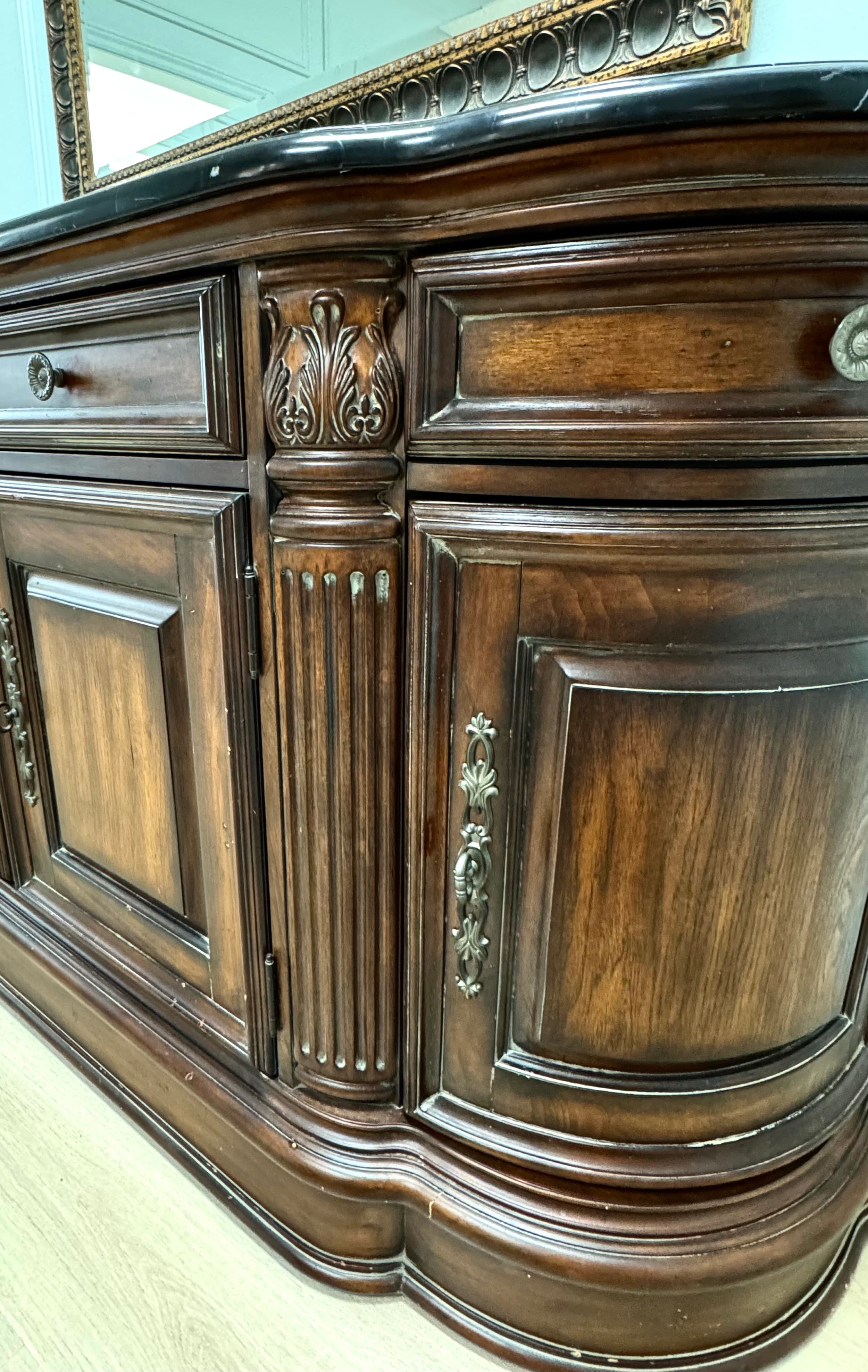 Provincial Sideboard with Black Marble Top
