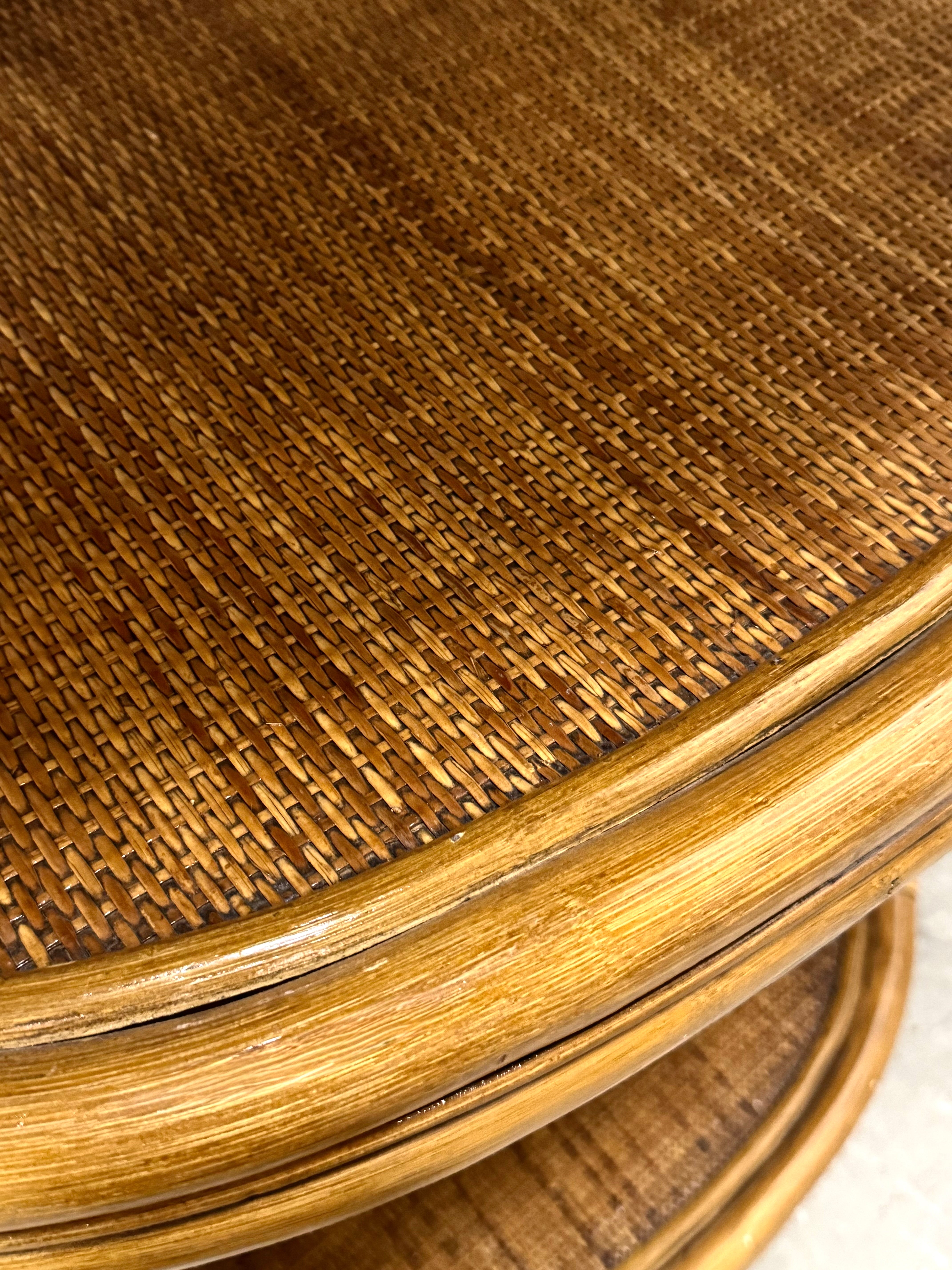 Vintage BOCA RATTAN Bamboo & Rattan Four-tier Shelf