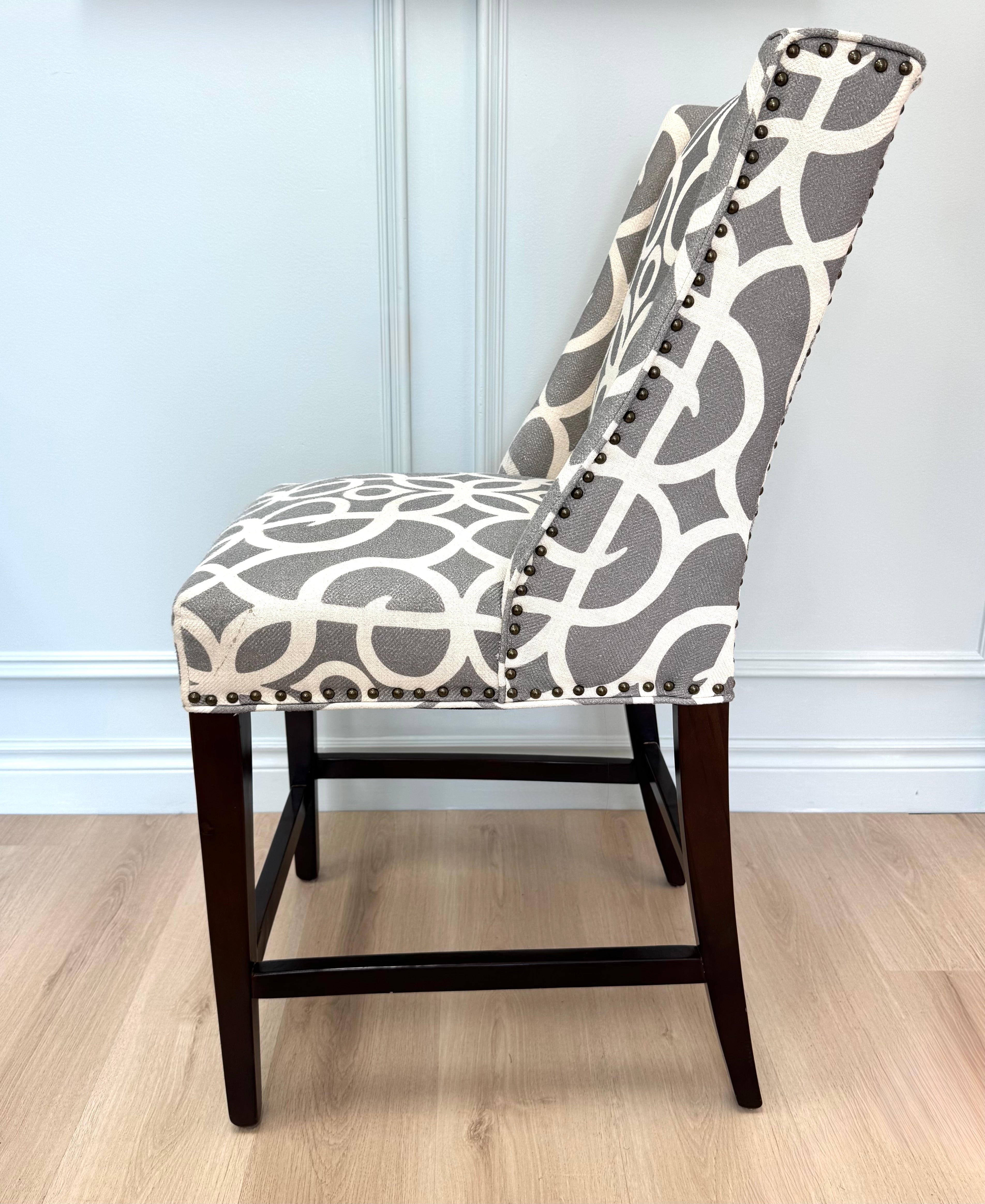 PIER 1 Gray & White Lattice Wingback Counter Chair