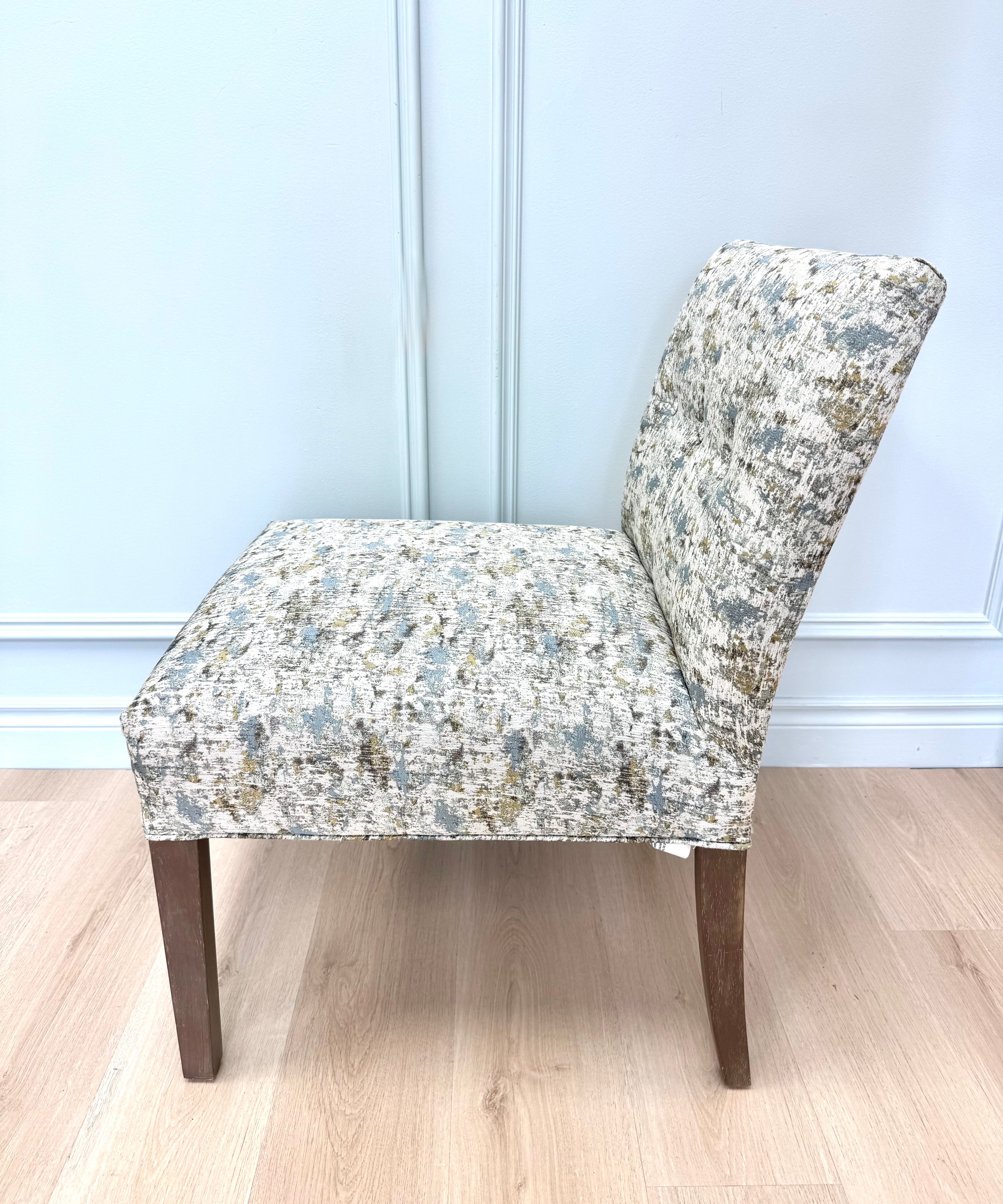 Blue & Green Abstract Slipper Chair