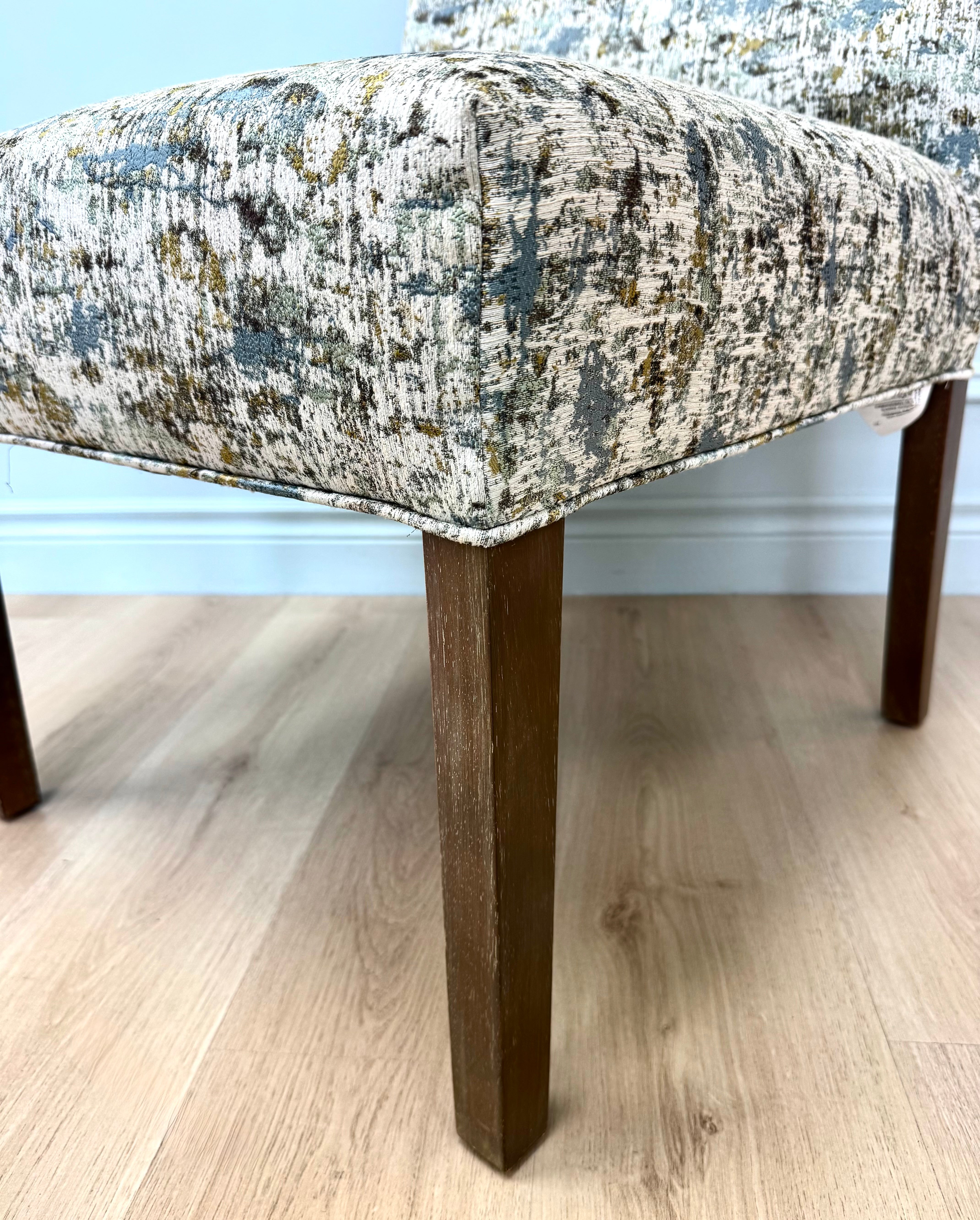 Blue & Green Abstract Slipper Chair