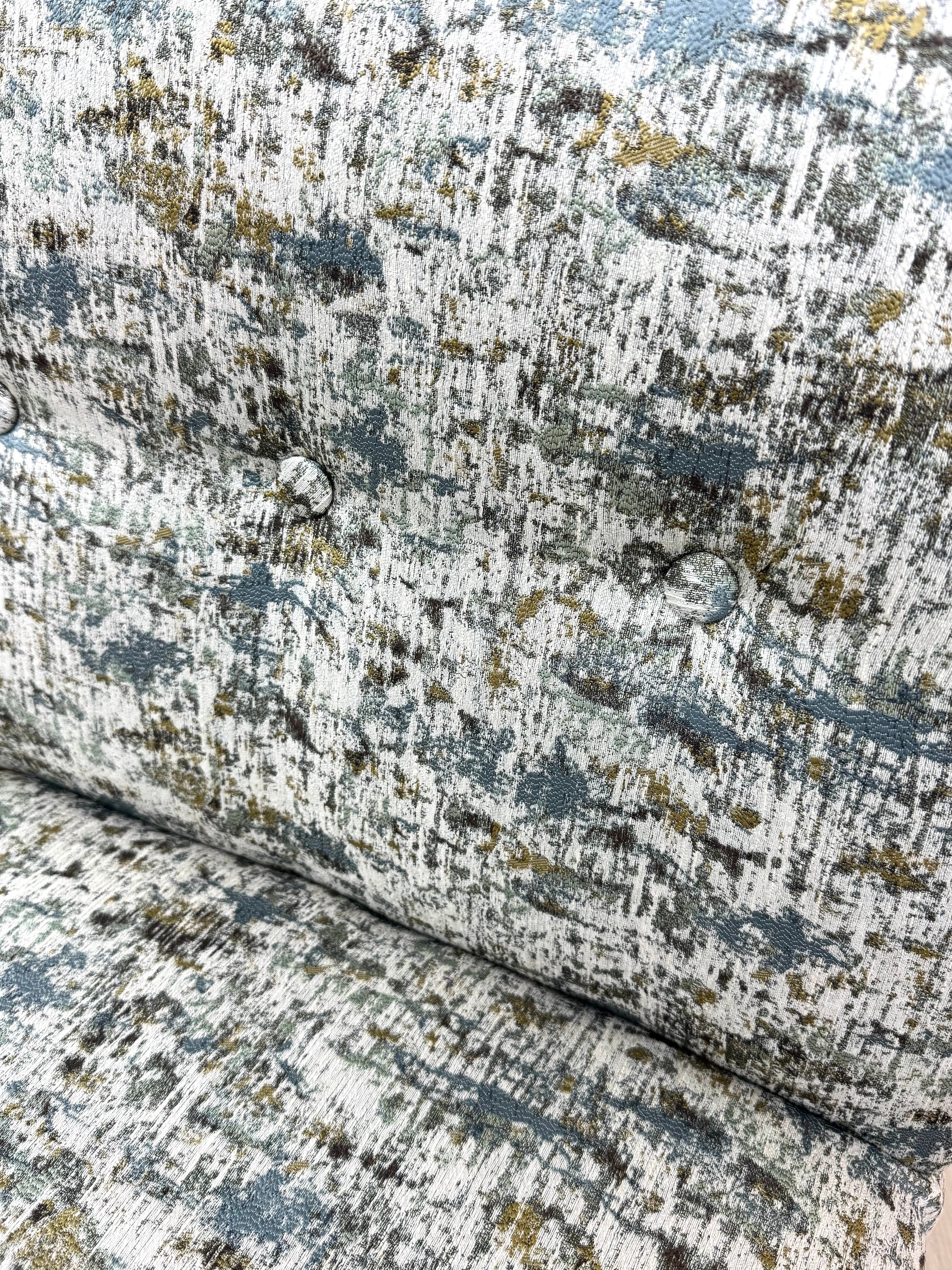 Blue & Green Abstract Slipper Chair