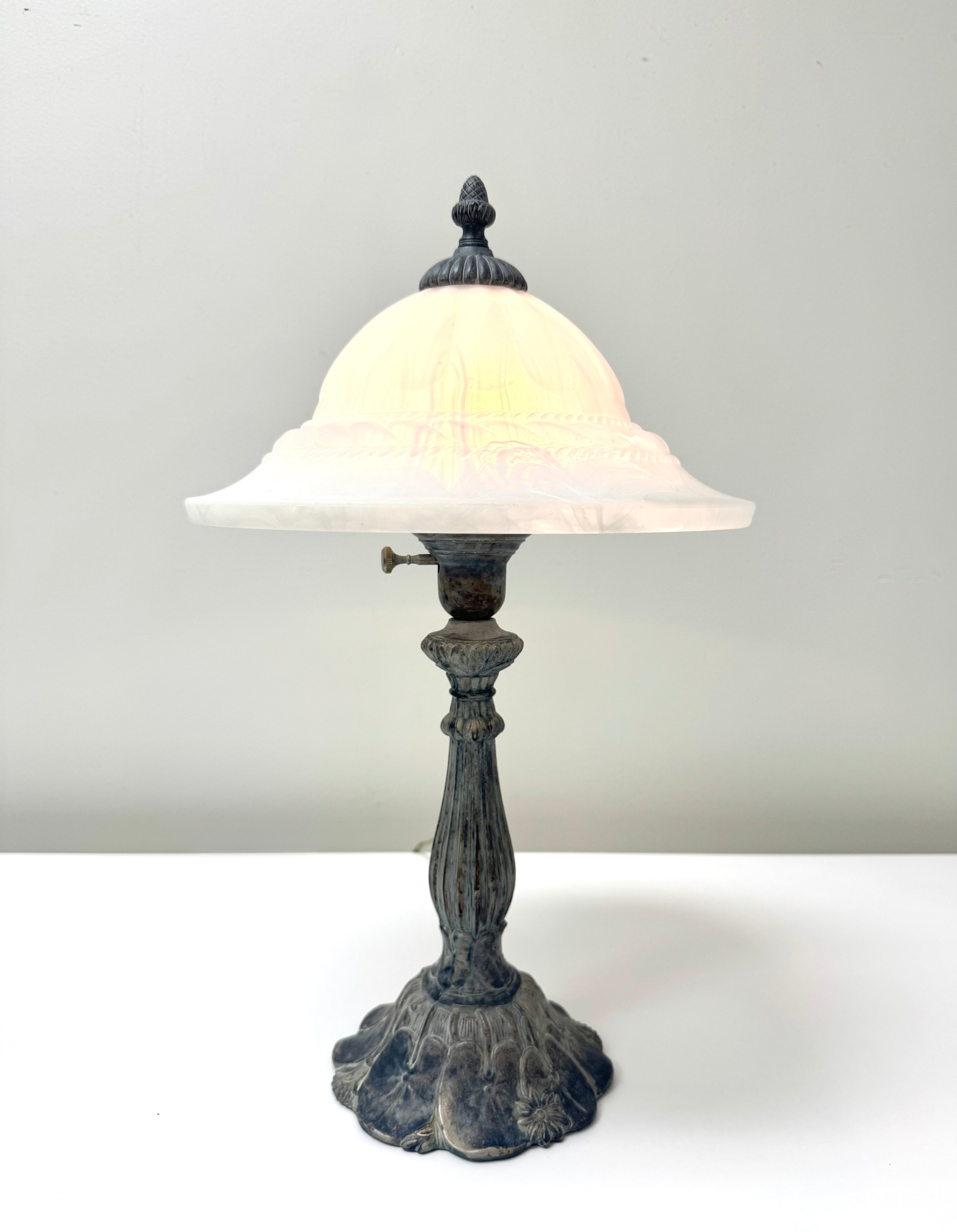 Distressed Gray Lily Pad Lamp