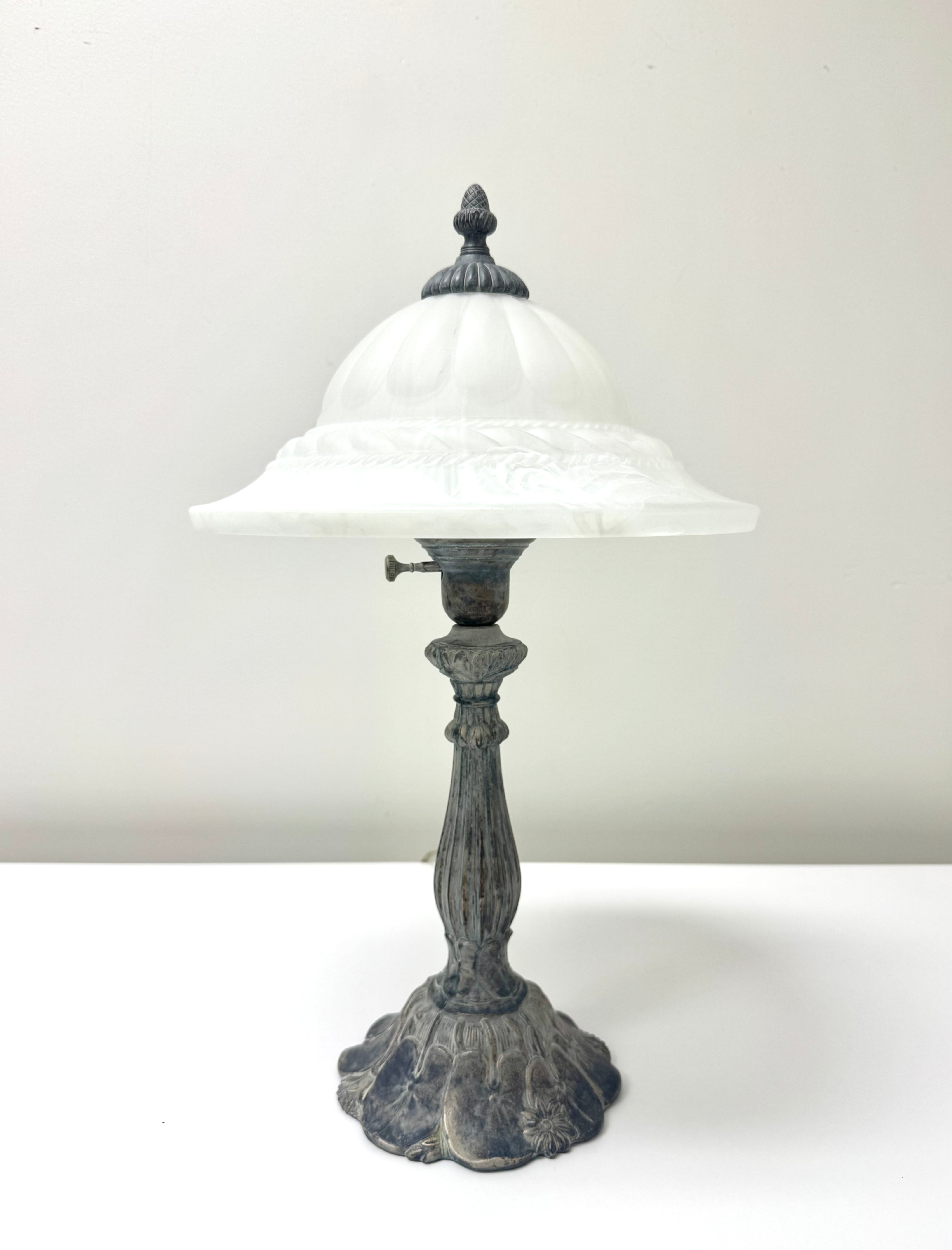 Distressed Gray Lily Pad Lamp