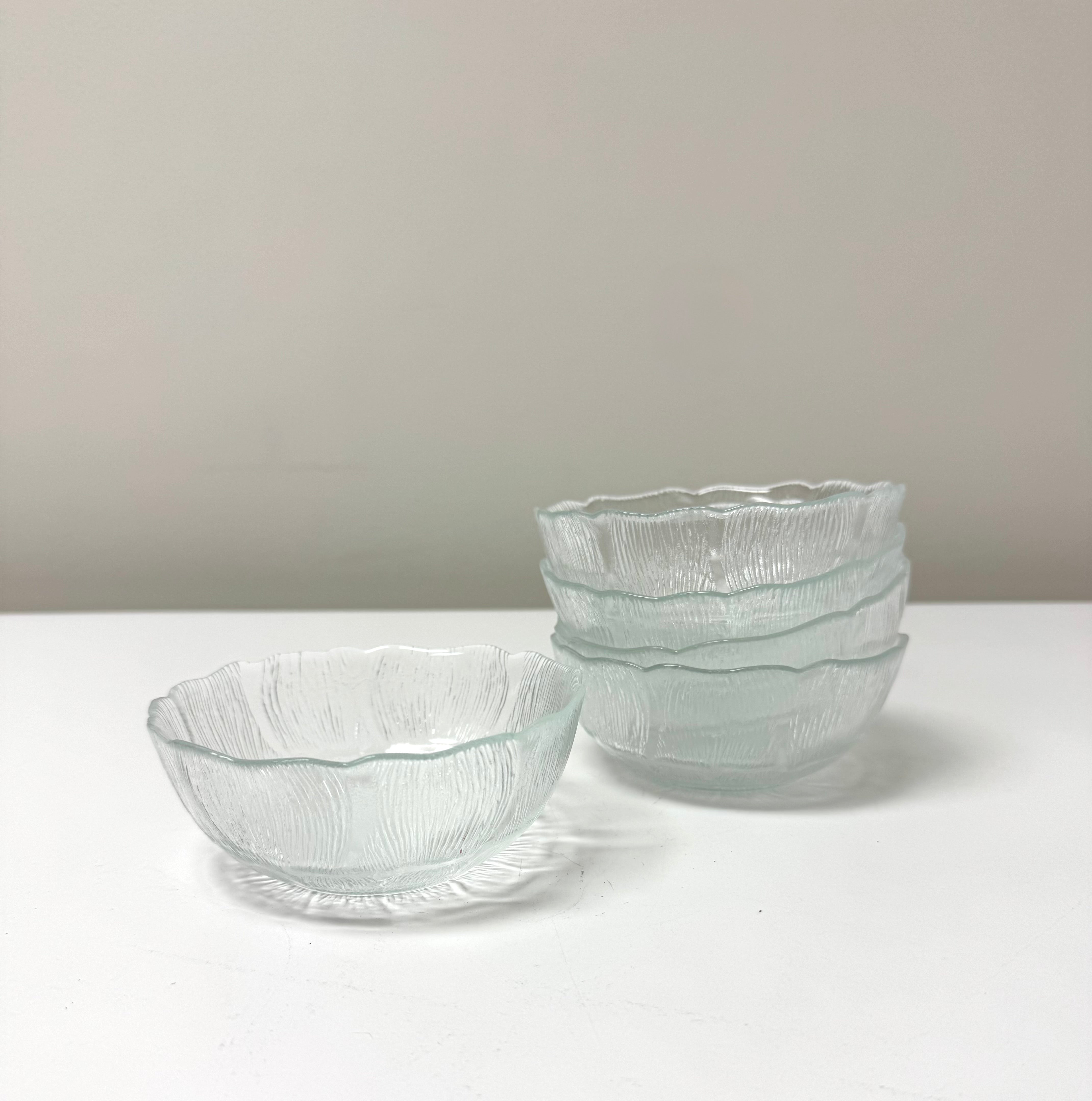 Vintage 'Fleur' Glass Fruit Bowls Set of 5