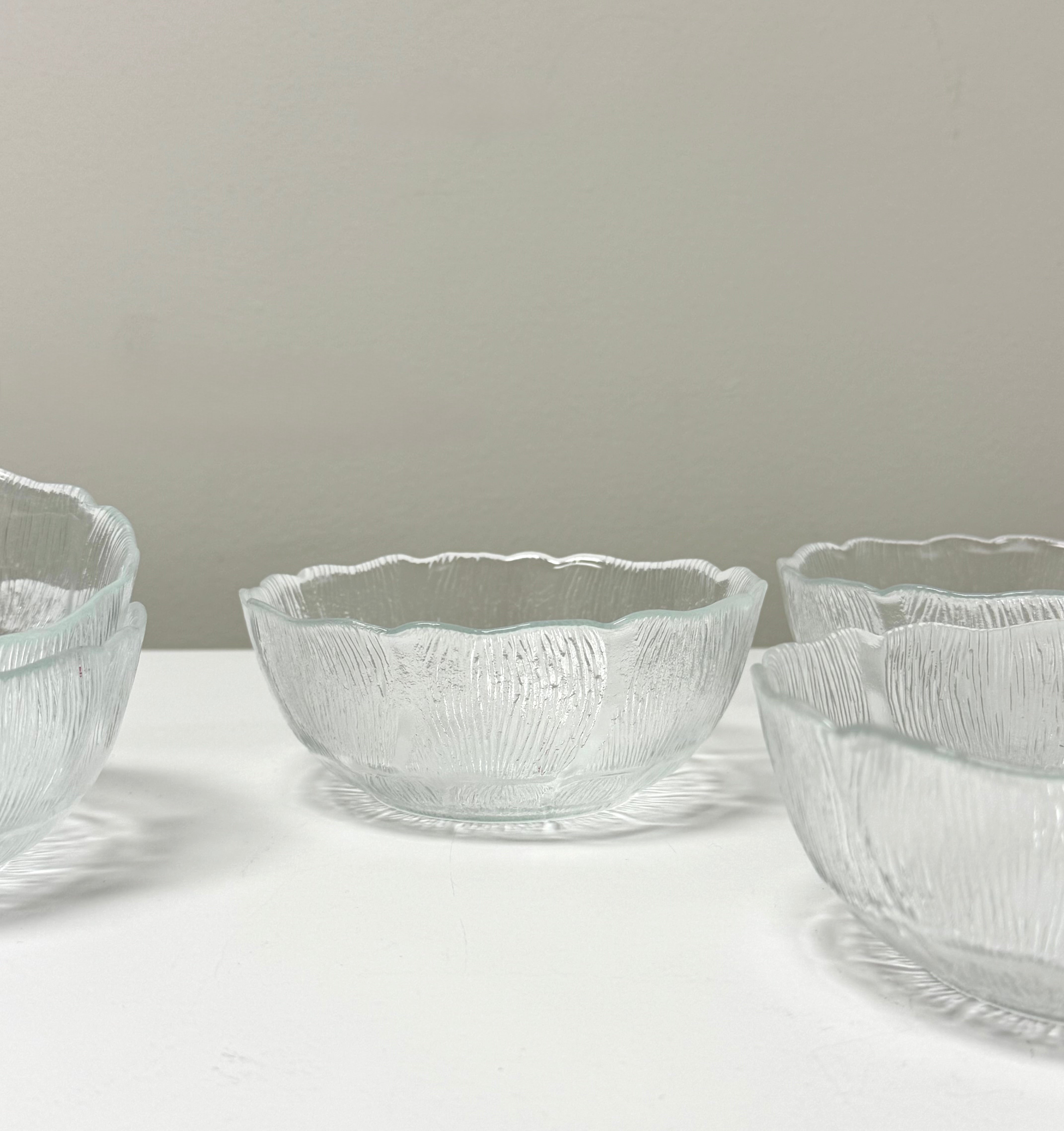Vintage 'Fleur' Glass Fruit Bowls Set of 5