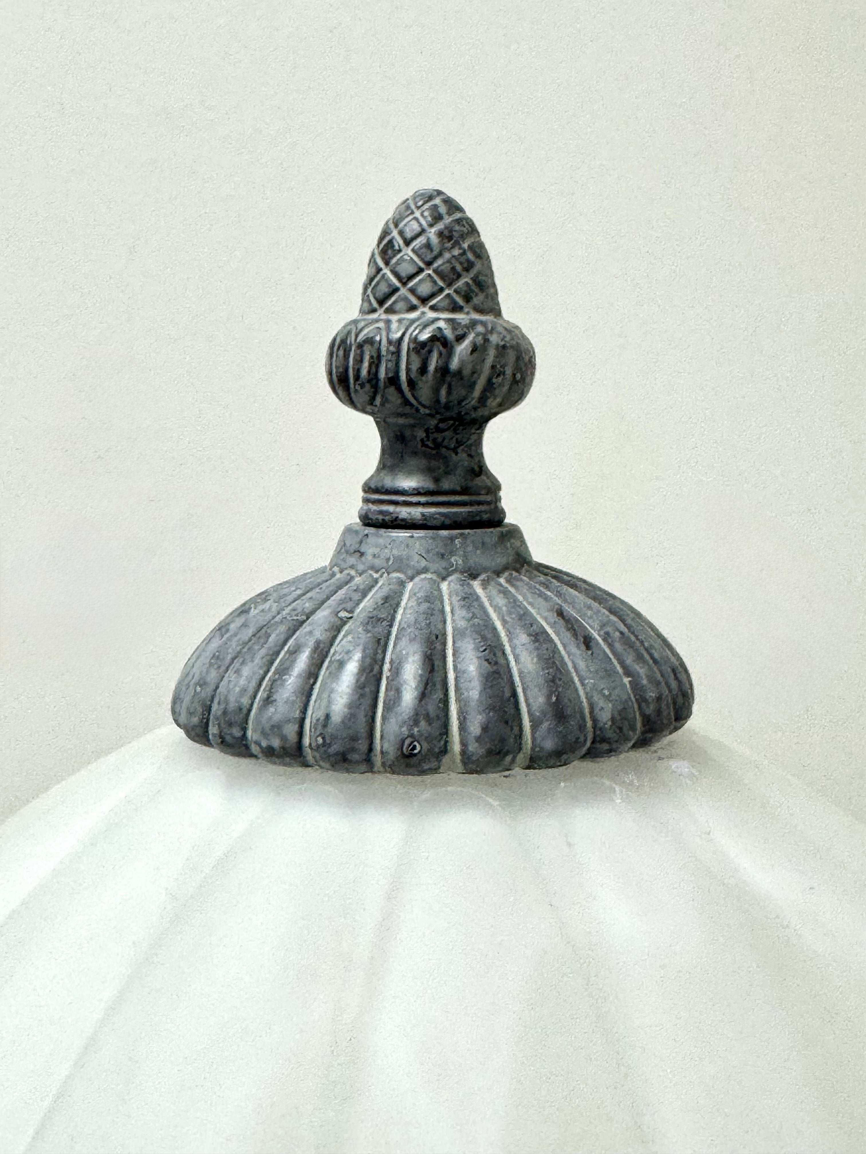 Distressed Gray Lily Pad Lamp