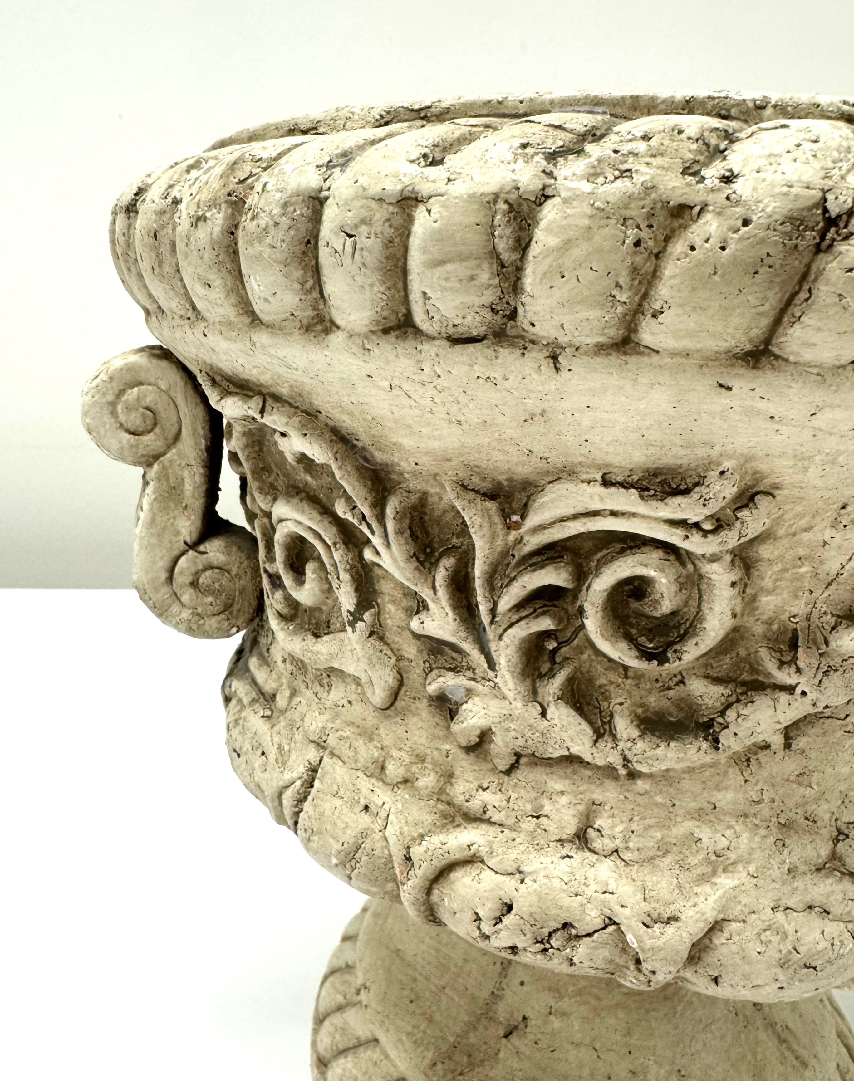 Aged Terracotta Pedestal Urn