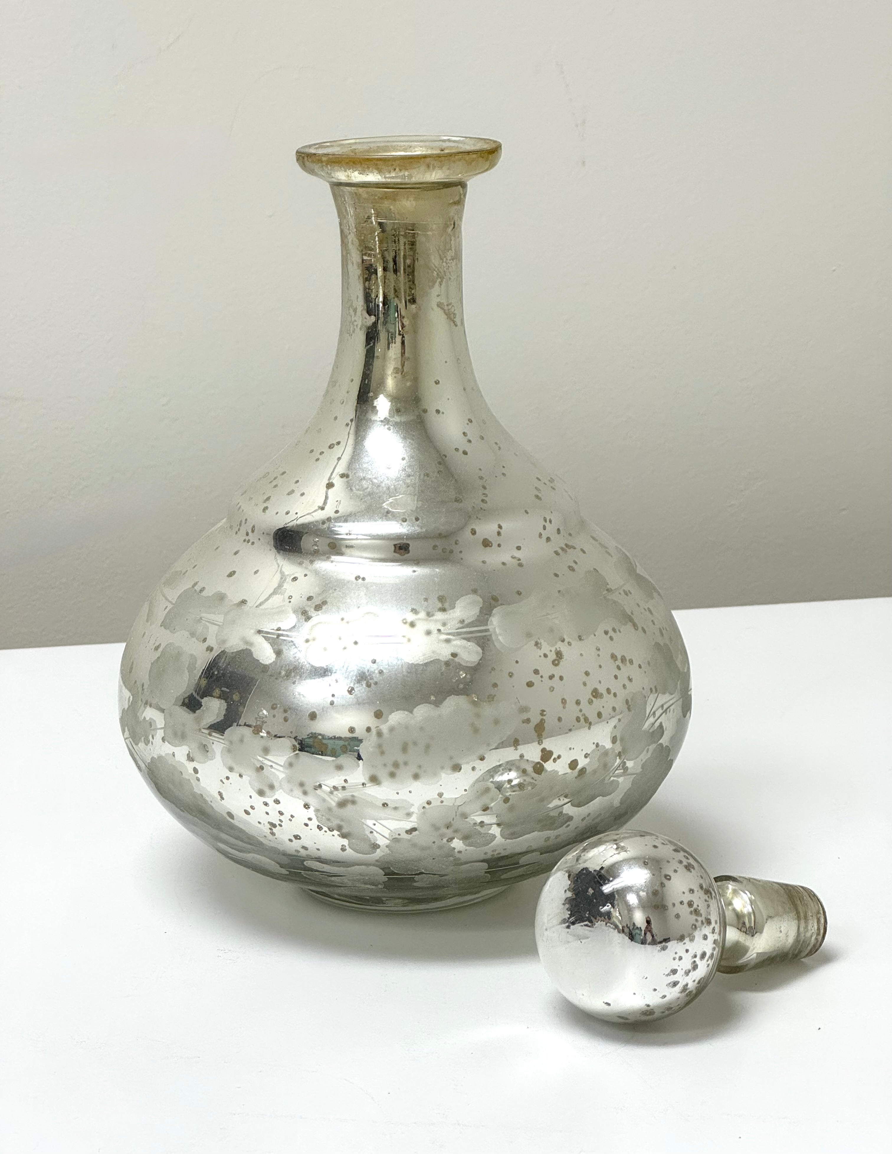 Vintage Mercury Glass Decorative Decanter