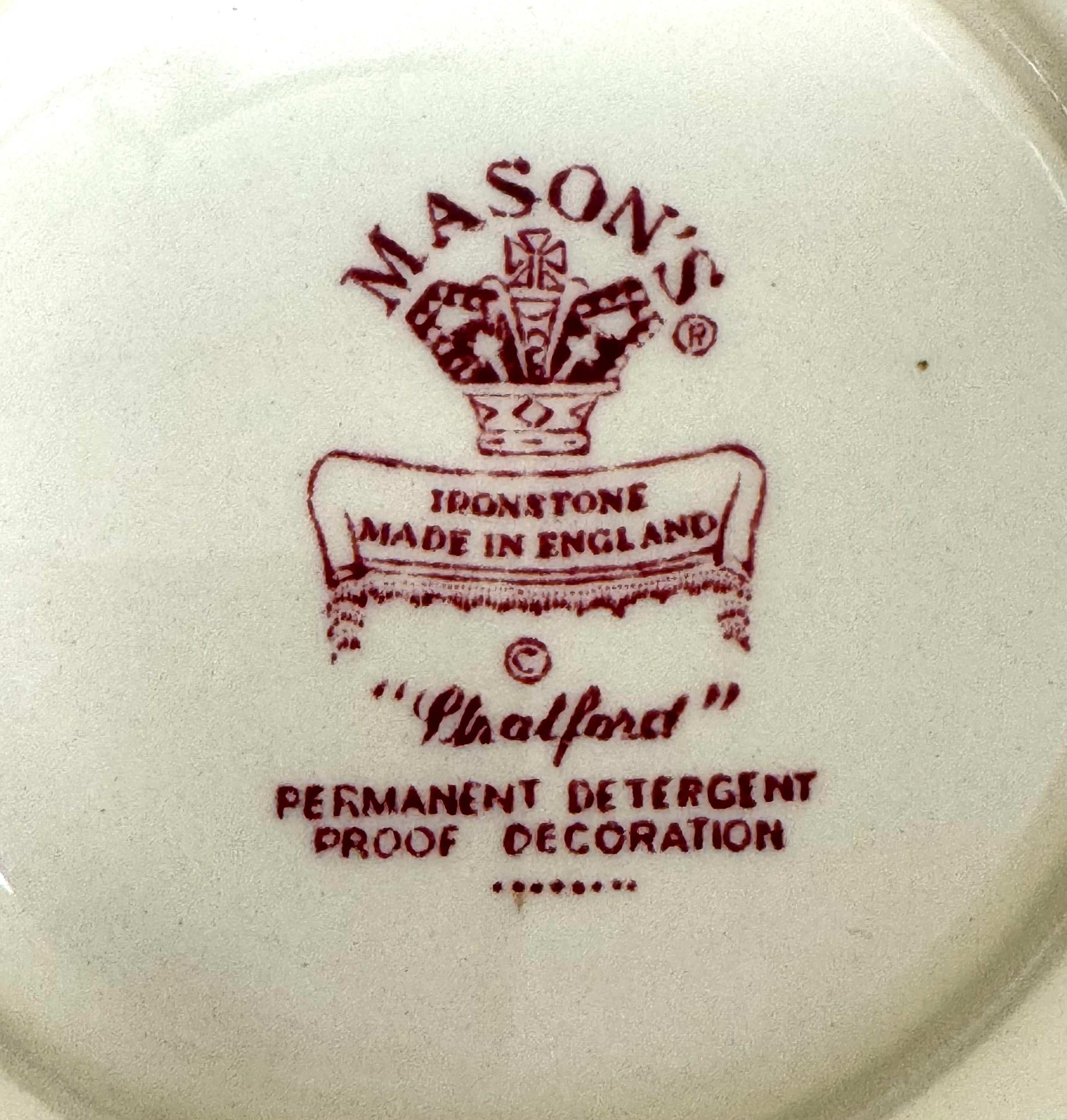 Vintage MASON'S 'Stratford' Red Covered Bowl
