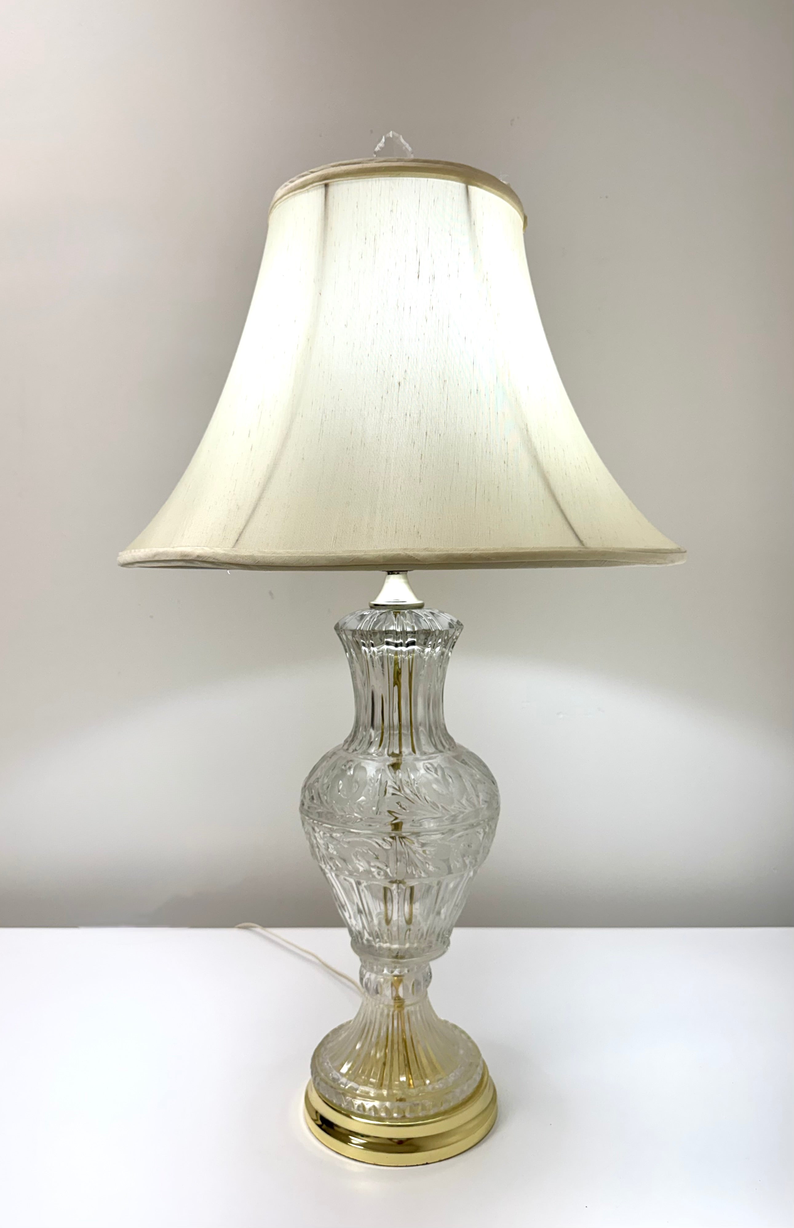 Vintage Cut Glass Urn Lamp