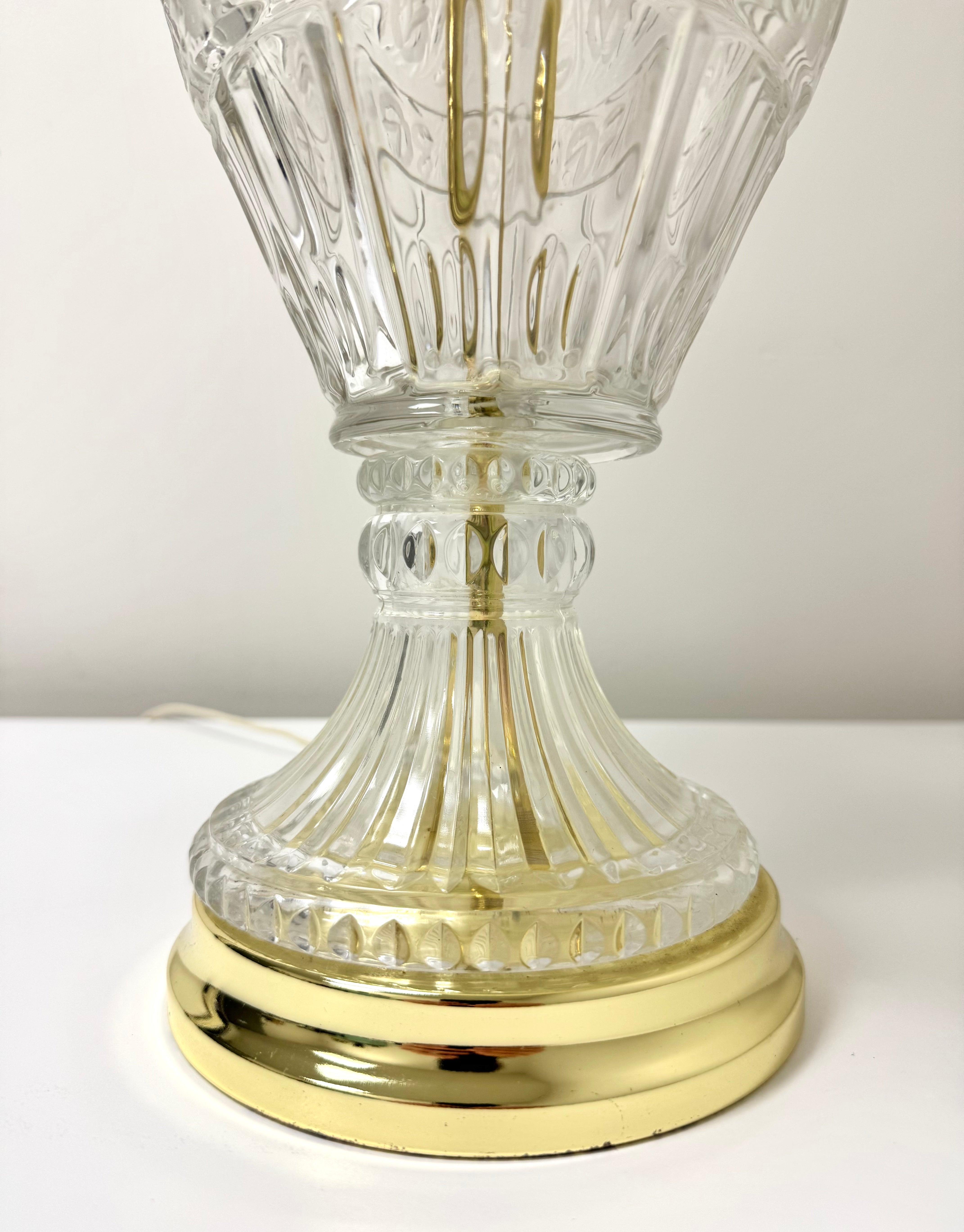 Vintage Cut Glass Urn Lamp