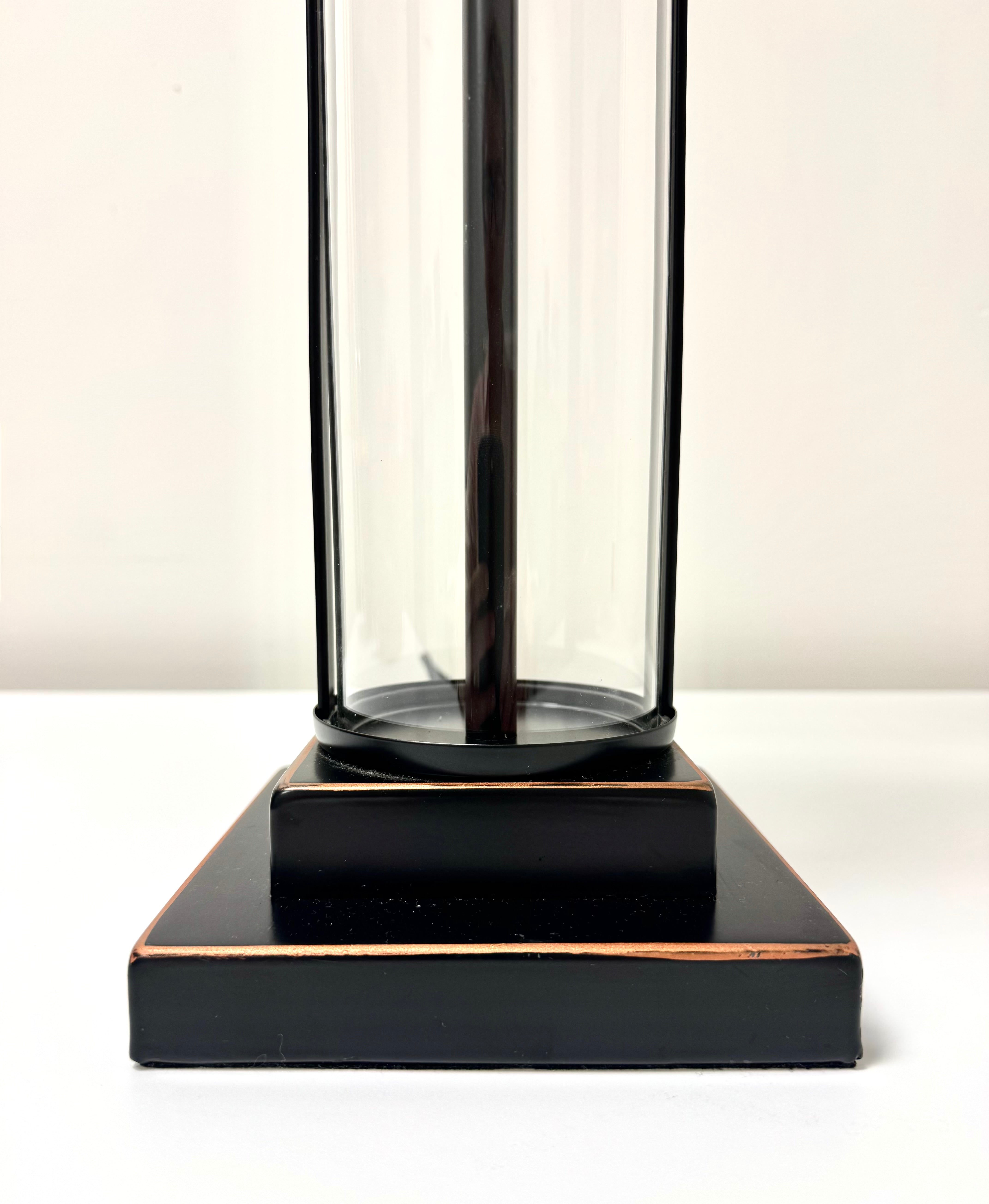 Black Glass Column Lamp