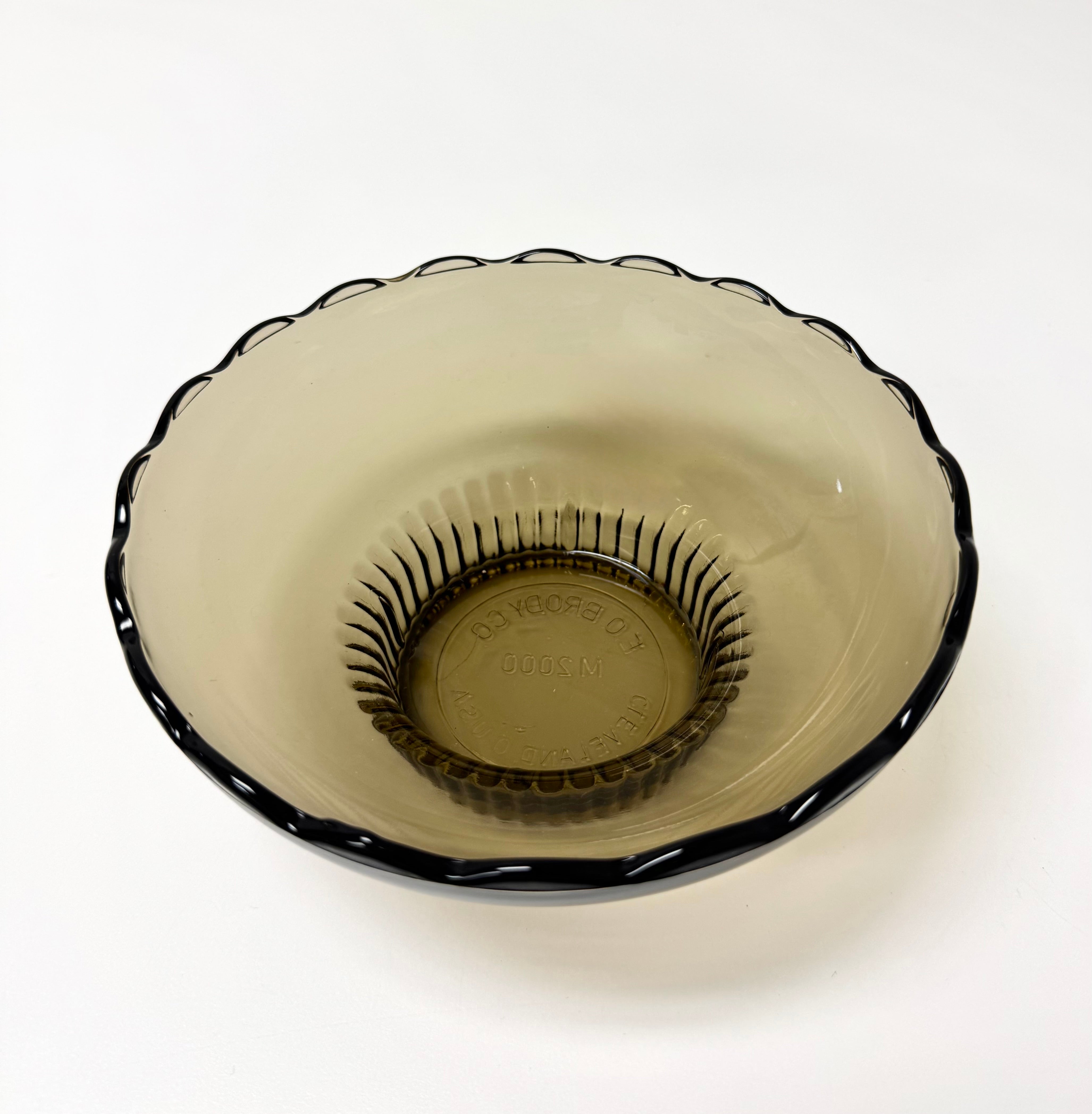 Vintage Tawny Smoke Scalloped Bowl