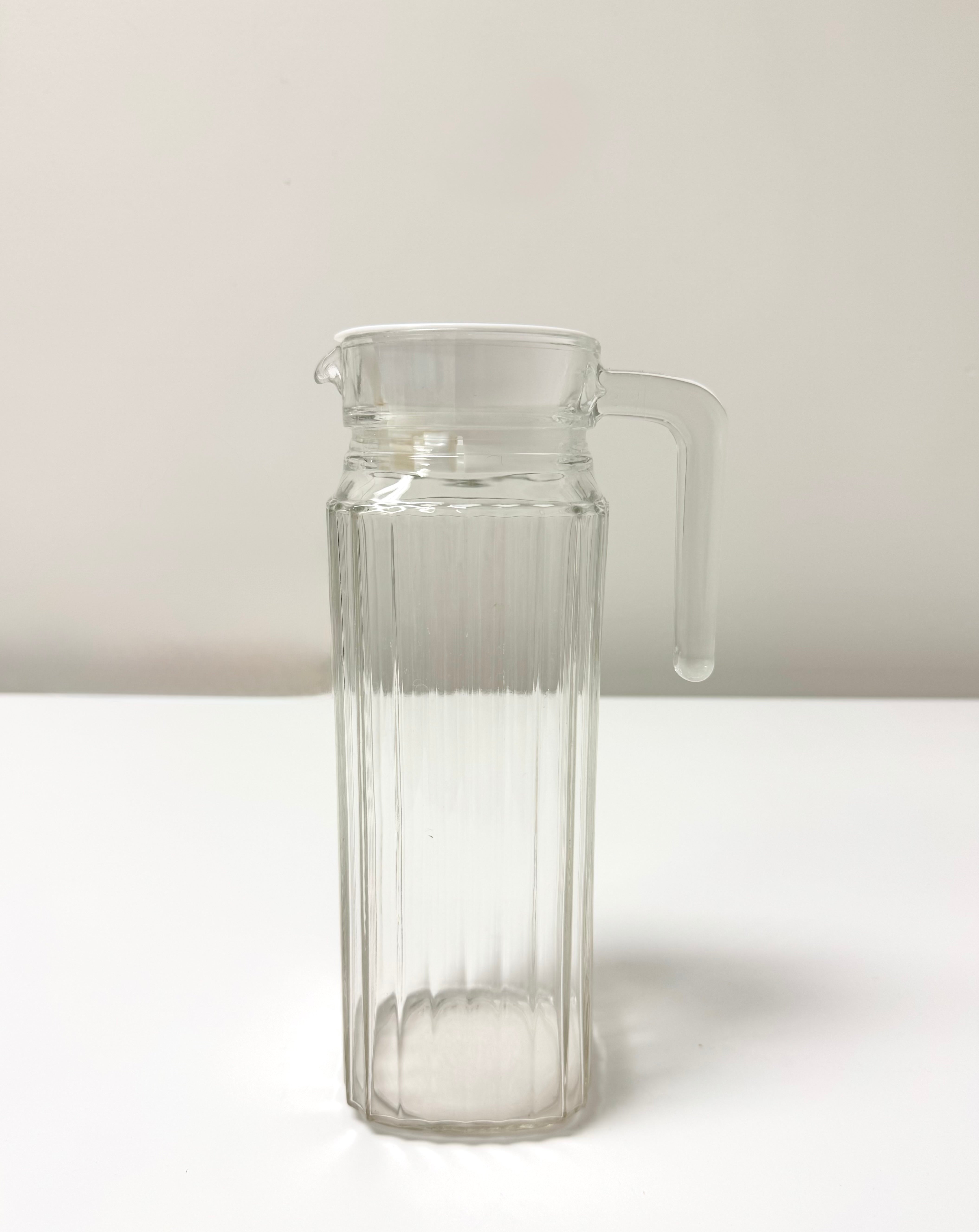 LUMINARC FRANCE Ribbed Glass Refrigerator Pitcher