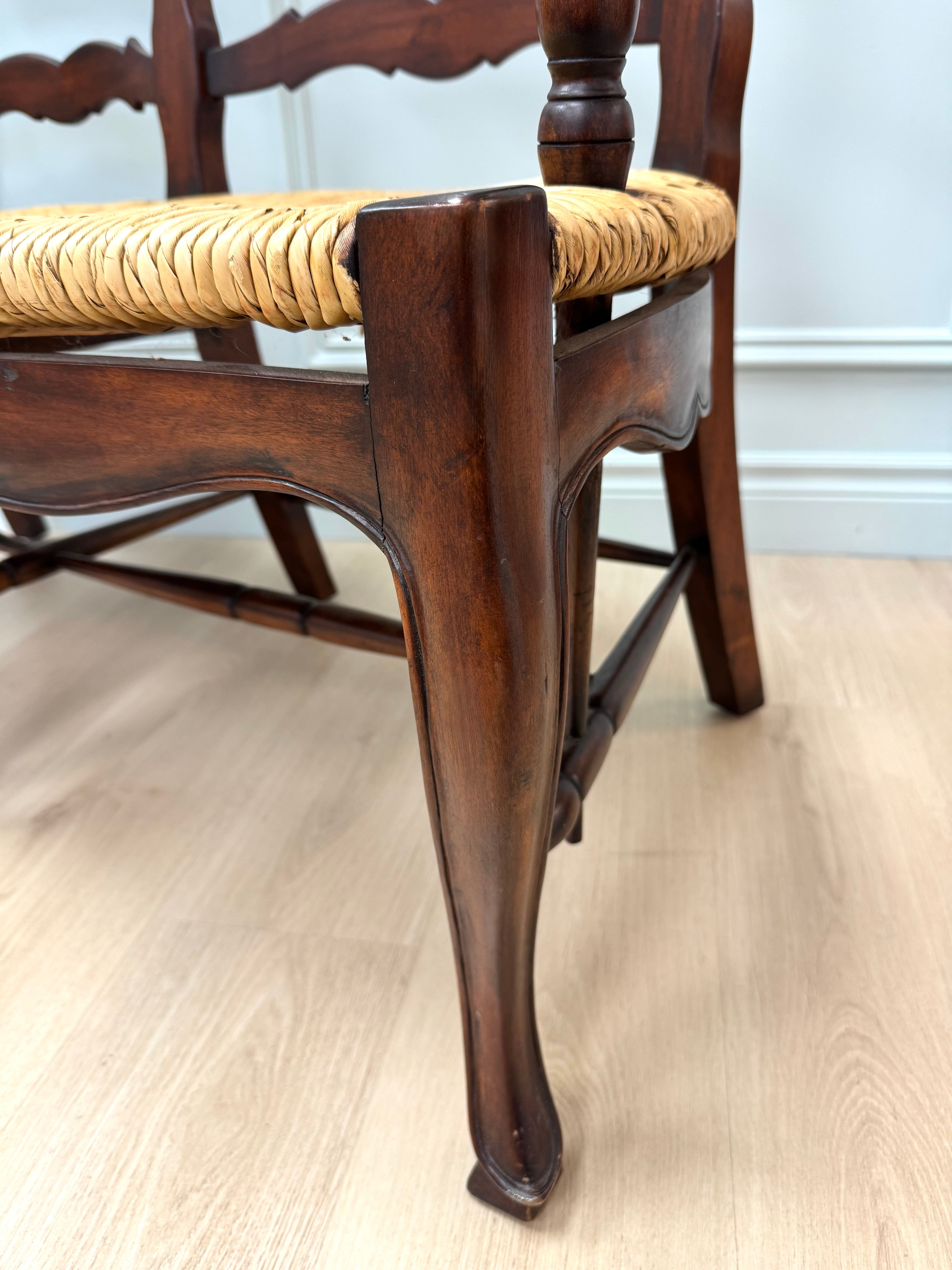 French Country Ladderback Settee