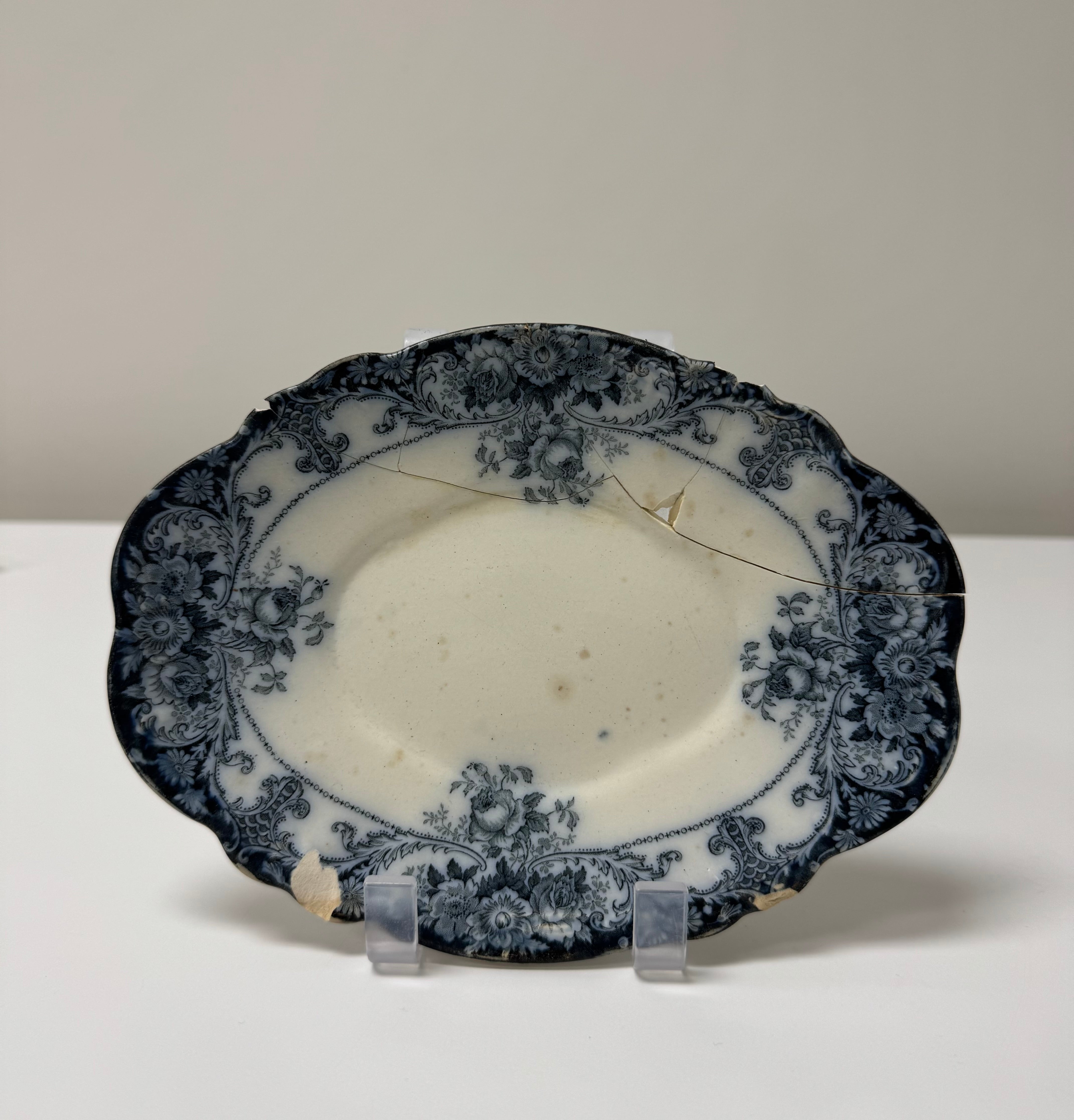 Vintage  Flow Blue 'Belmont' Small Tray