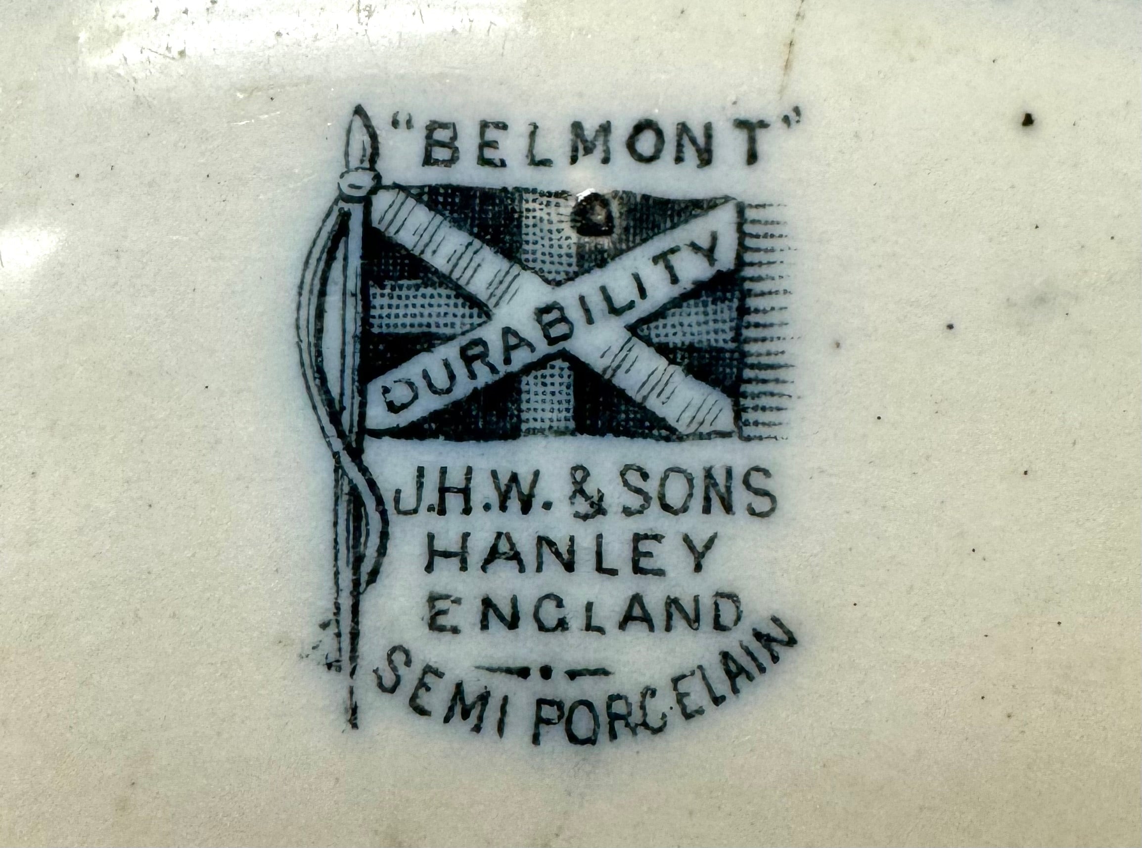 Vintage  Flow Blue 'Belmont' Small Tray