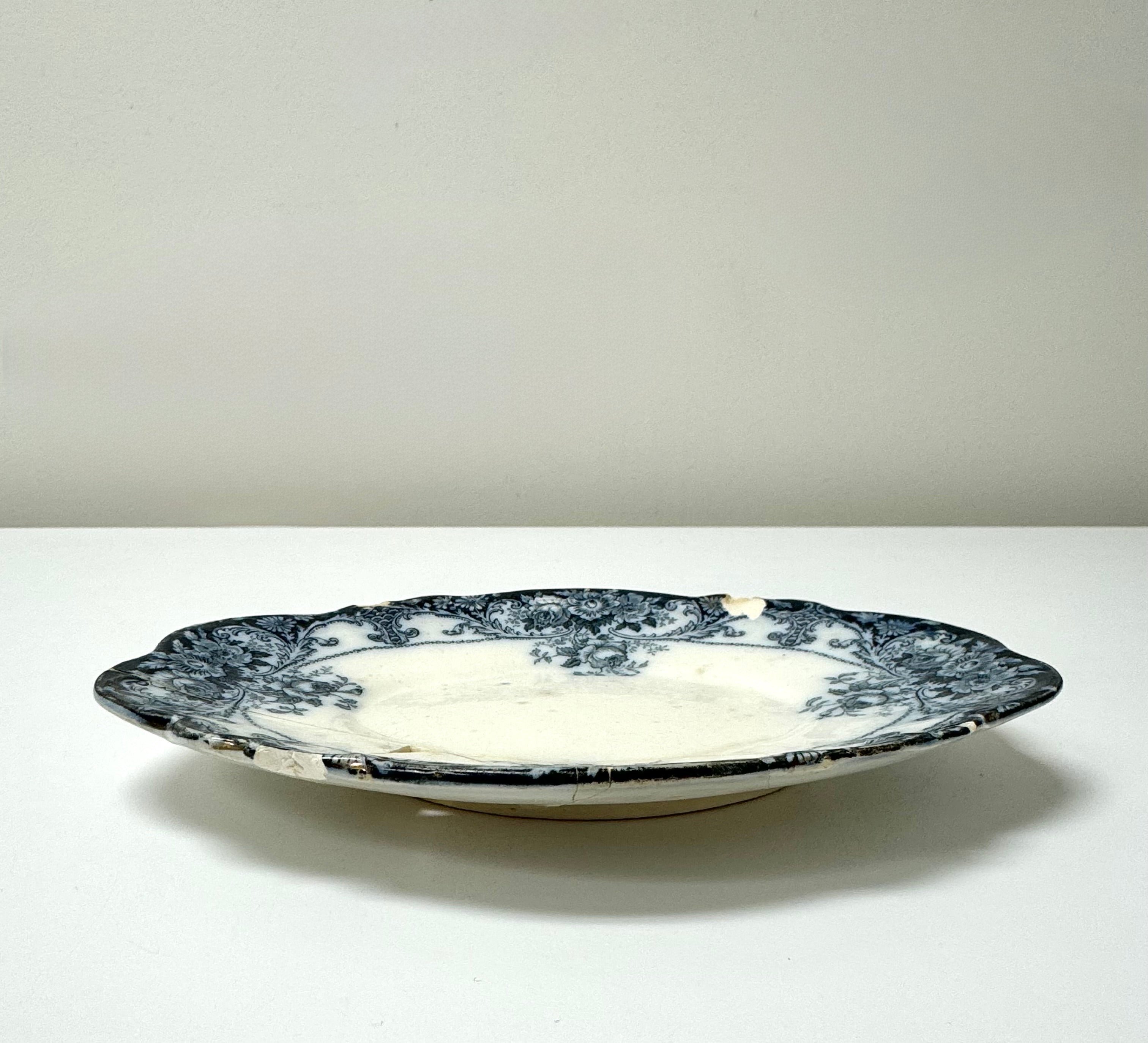 Vintage  Flow Blue 'Belmont' Small Tray