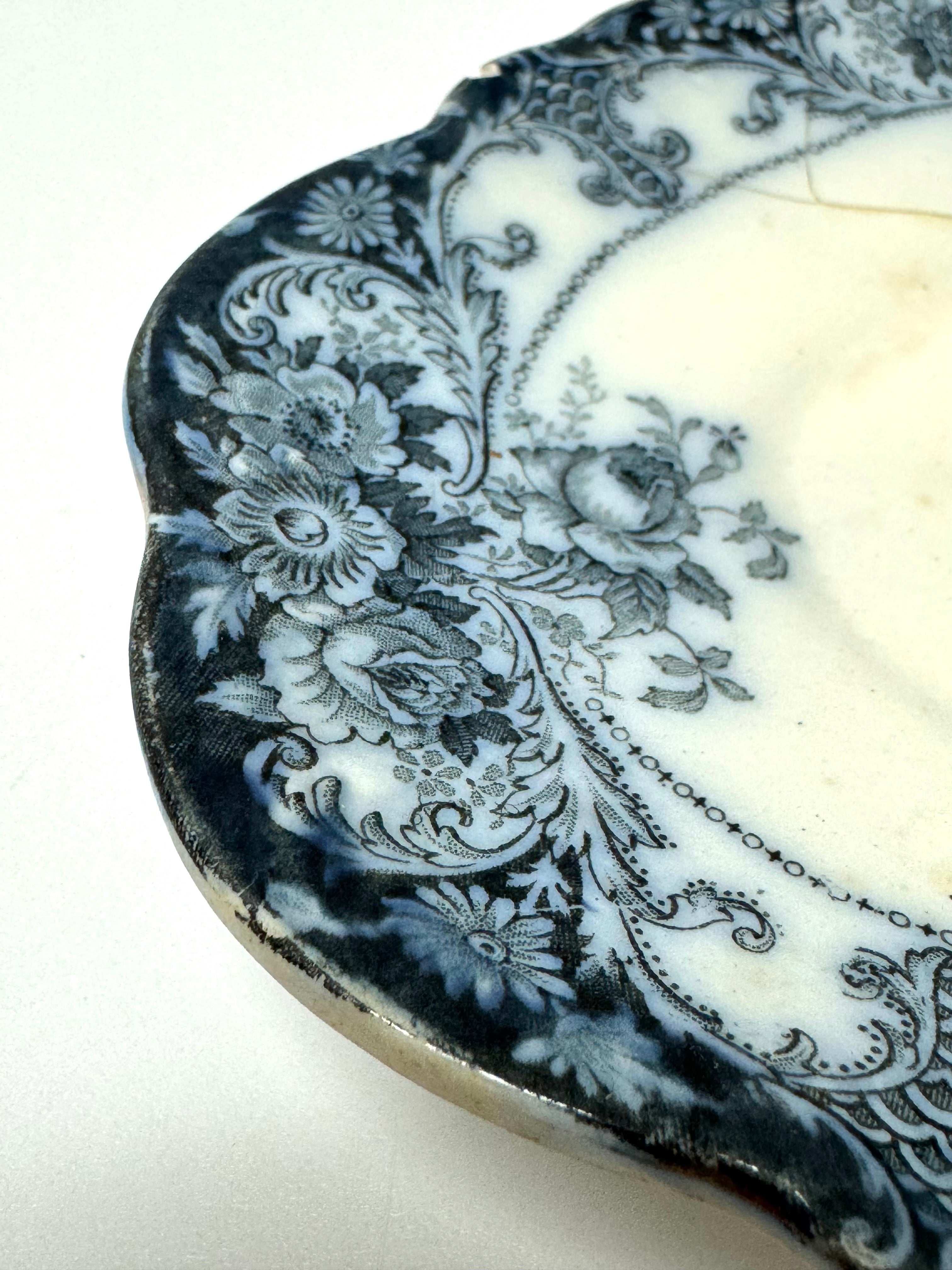 Vintage  Flow Blue 'Belmont' Small Tray