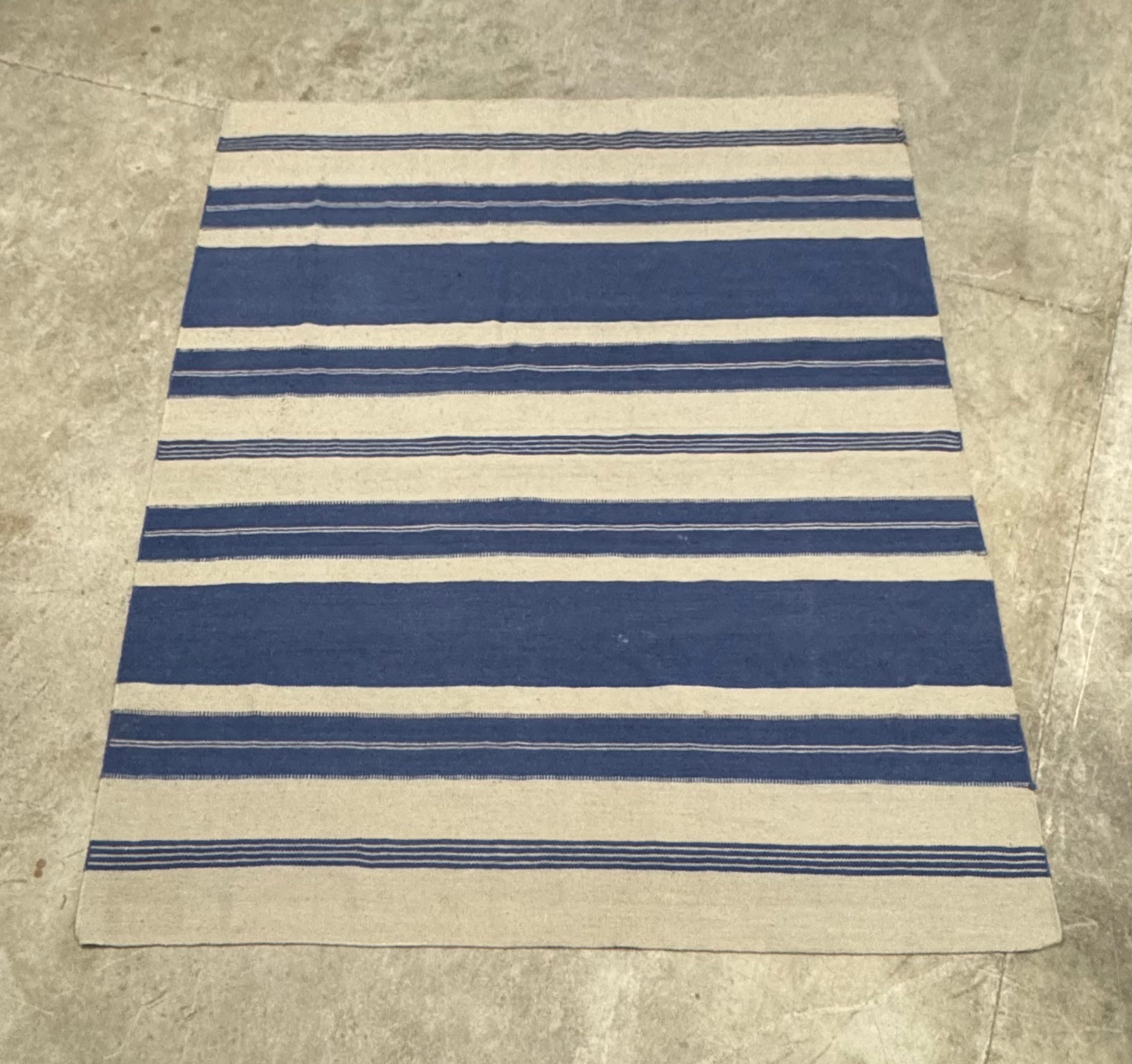 RALPH LAUREN 'Hanover Stripe' Coastal Blue 7' x 8'-9" Rug