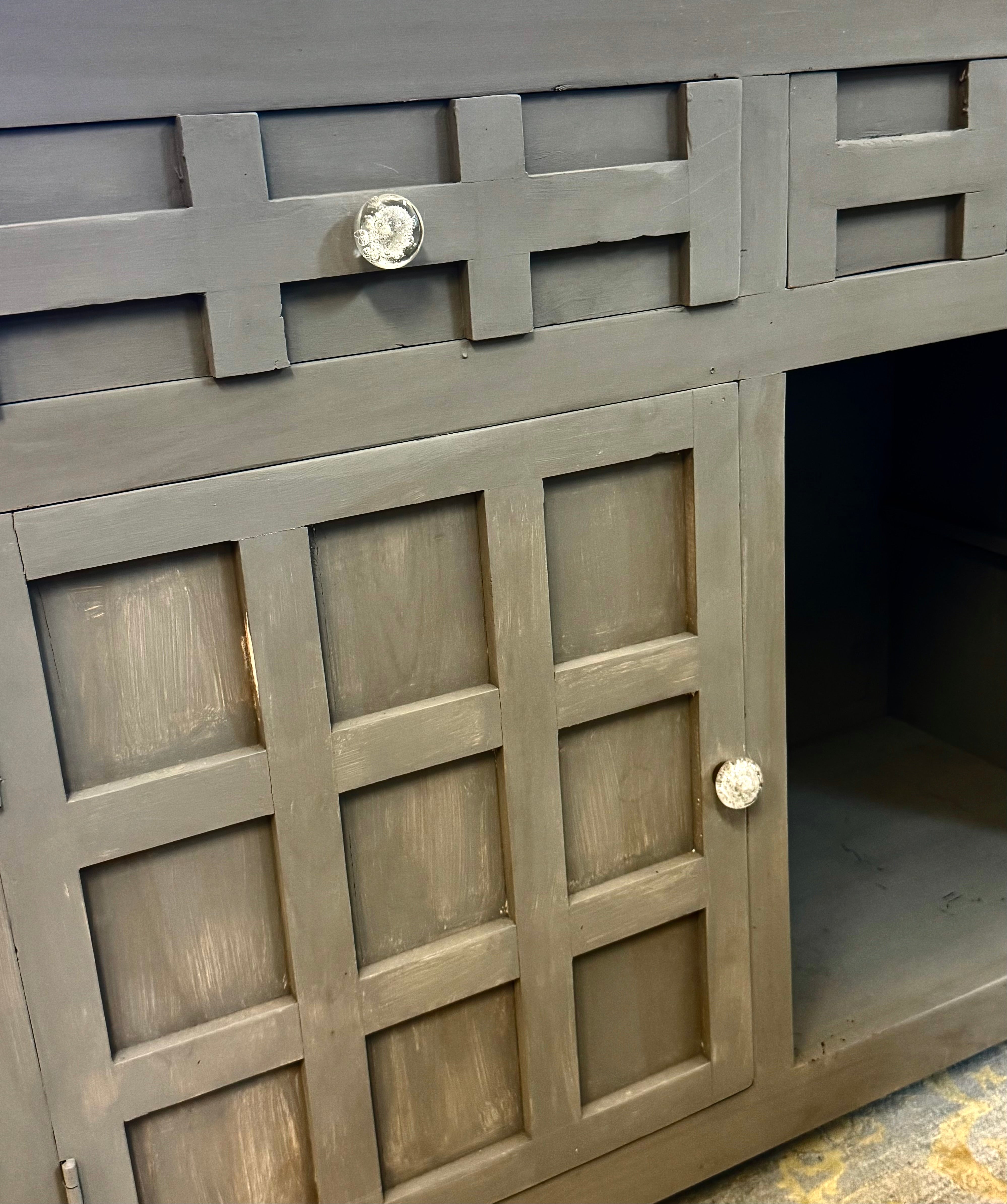 Elephant Gray Painted Sideboard (64"W x 18"D x 36"H)