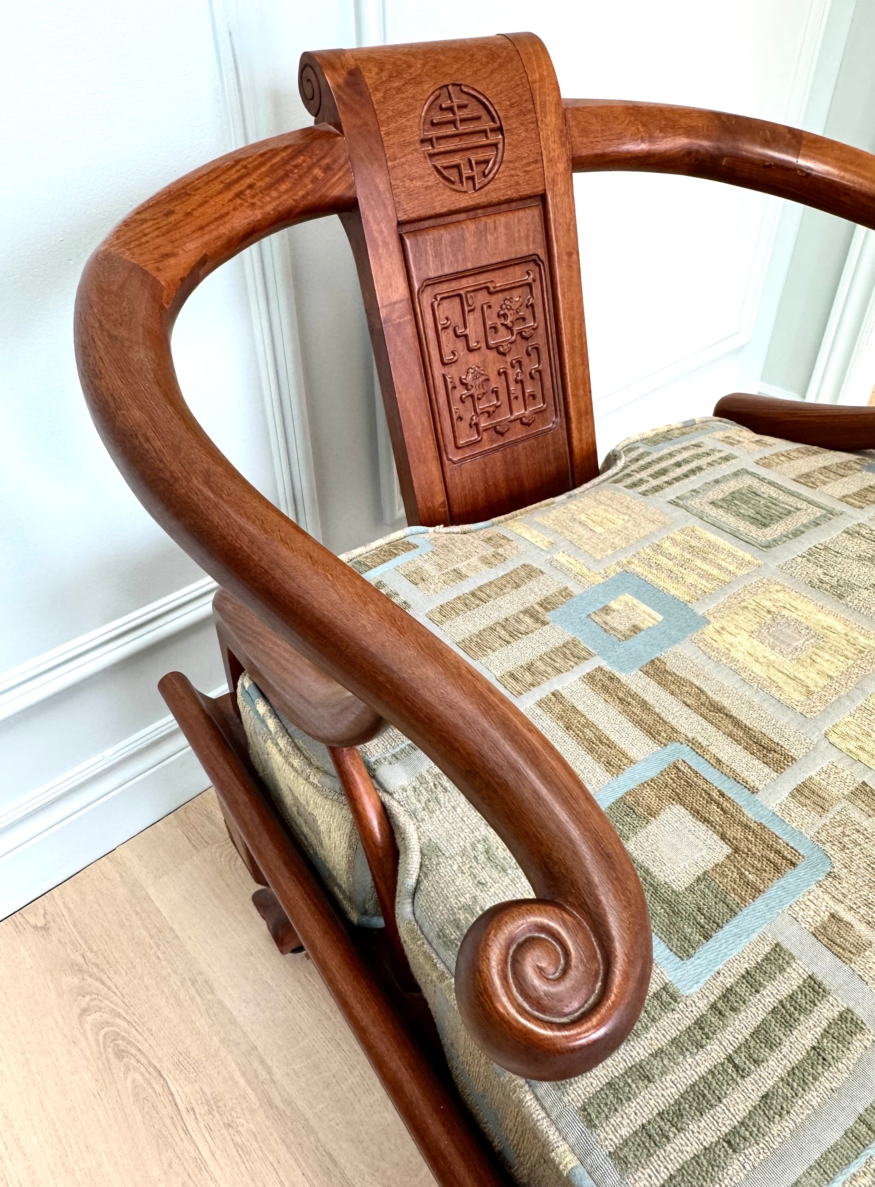 Mid-century Asian Horseshoe-back Chair