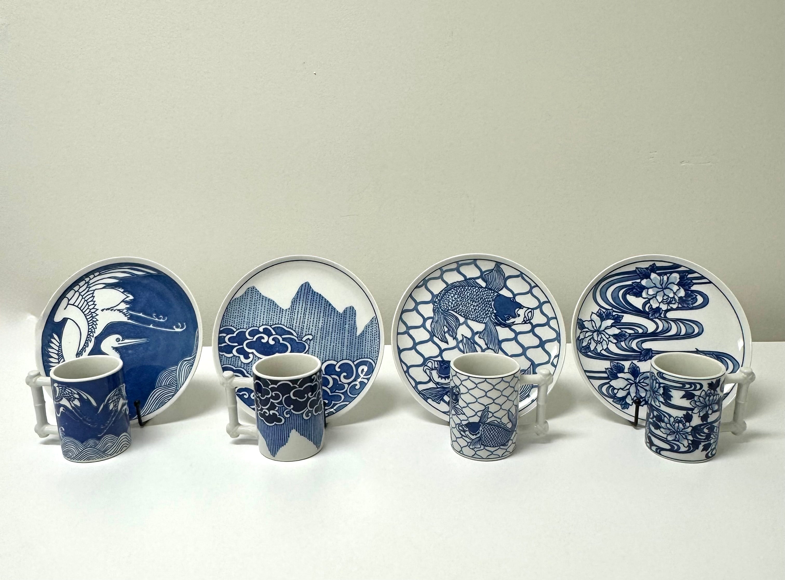 Vintage NANCY GETZ Plates & Mugs Set for 11
