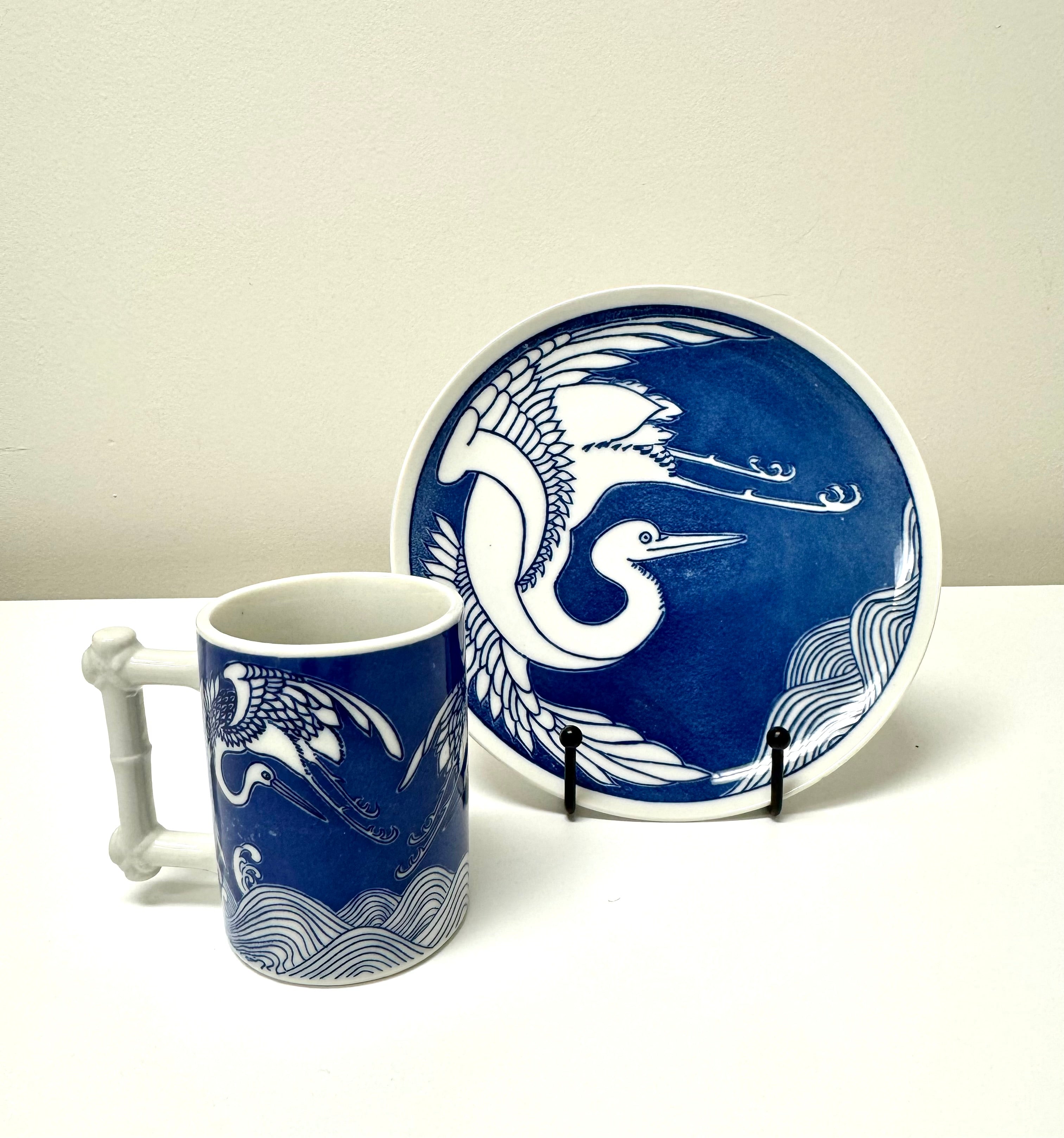 Vintage NANCY GETZ Plates & Mugs Set for 11