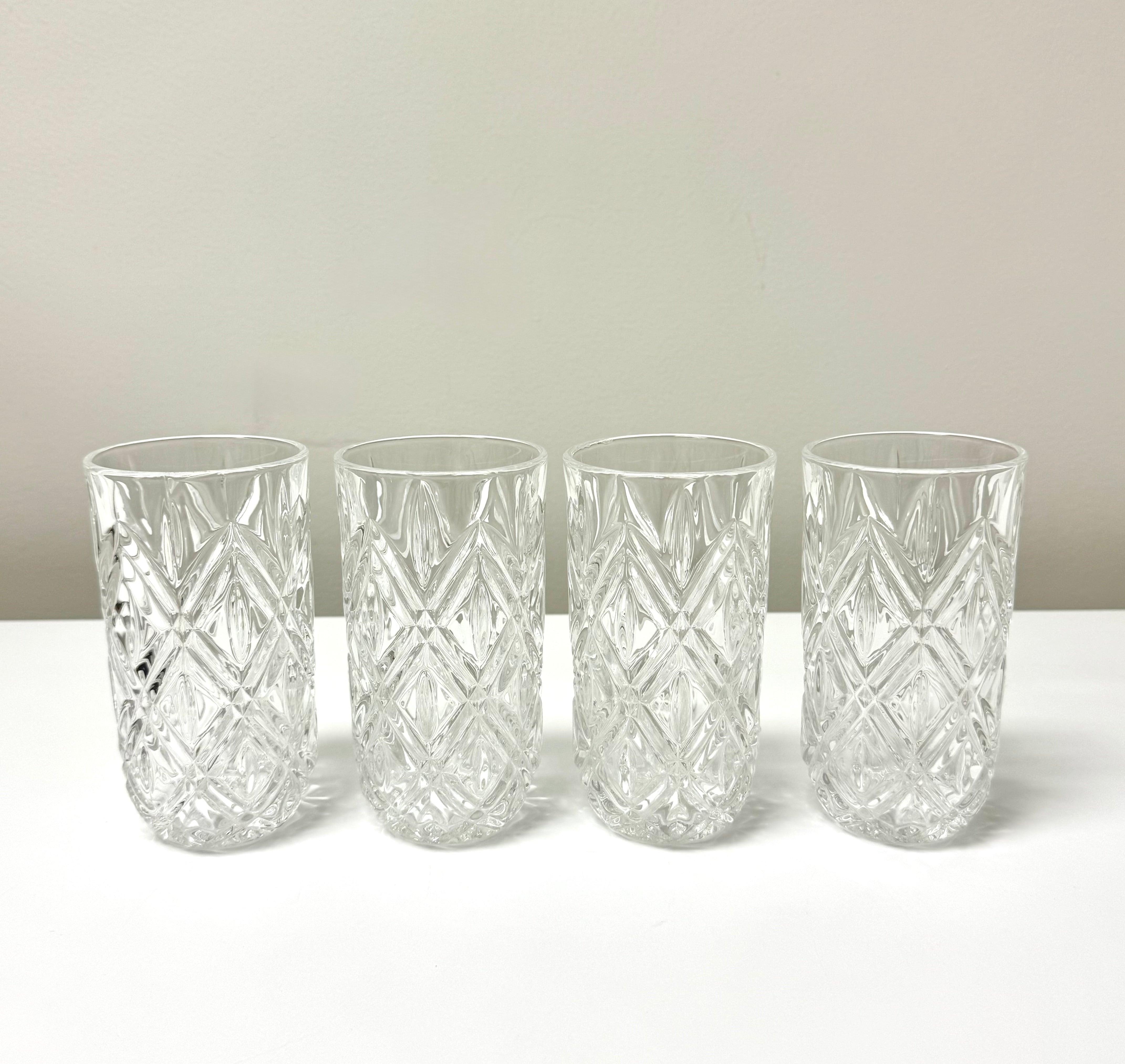 Cut Glass Highball Glasses Set of 4