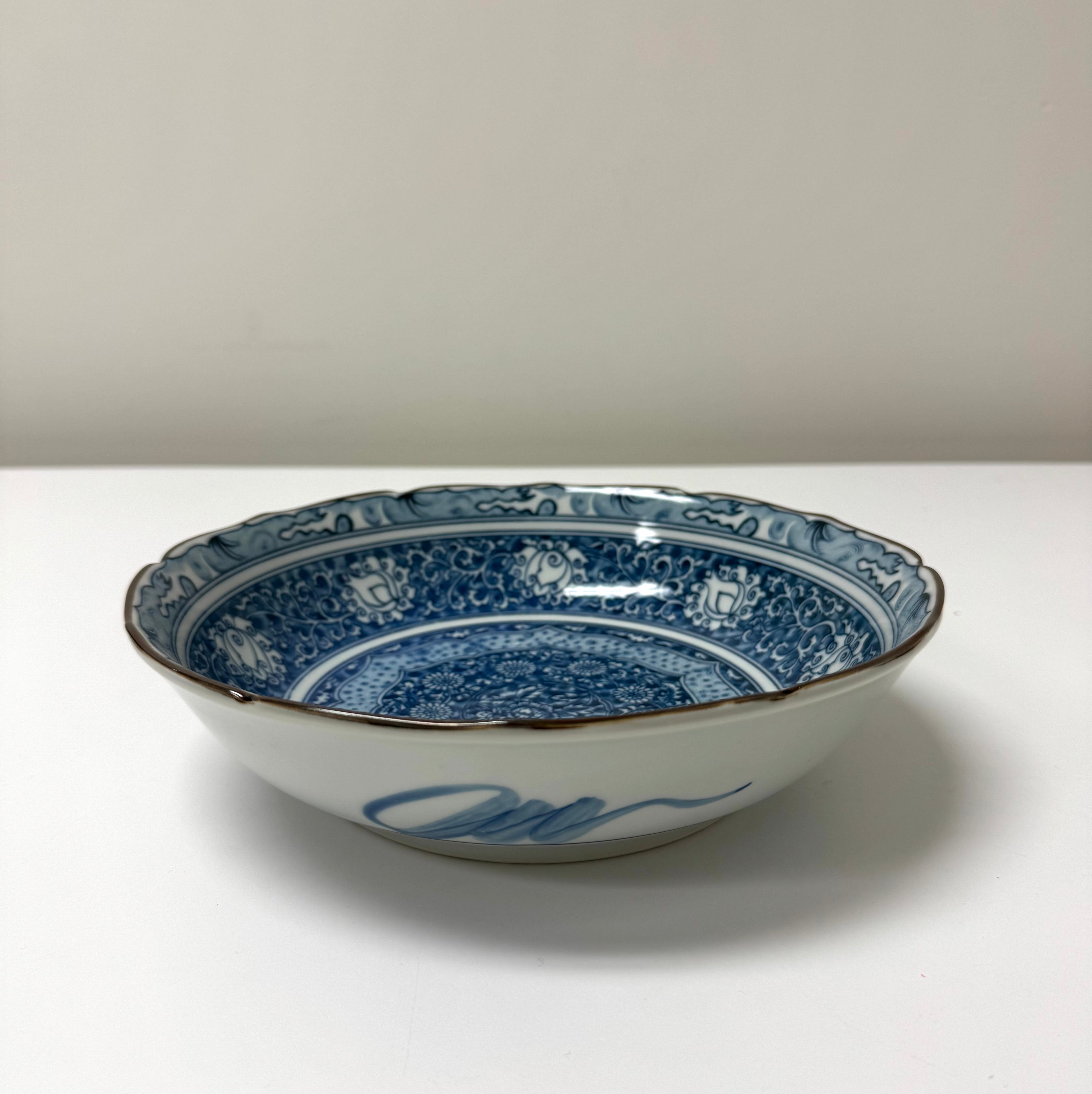 Vintage ARITA WARE Blue & White 10" Bowl