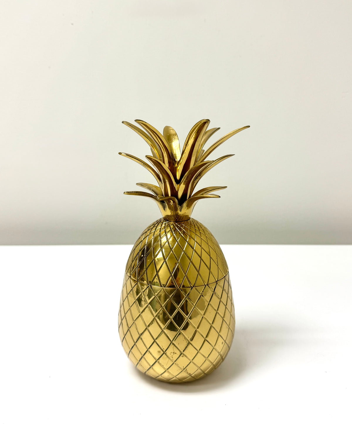 Vintage Brass Pineapple Lidded Jar/Candle Holder