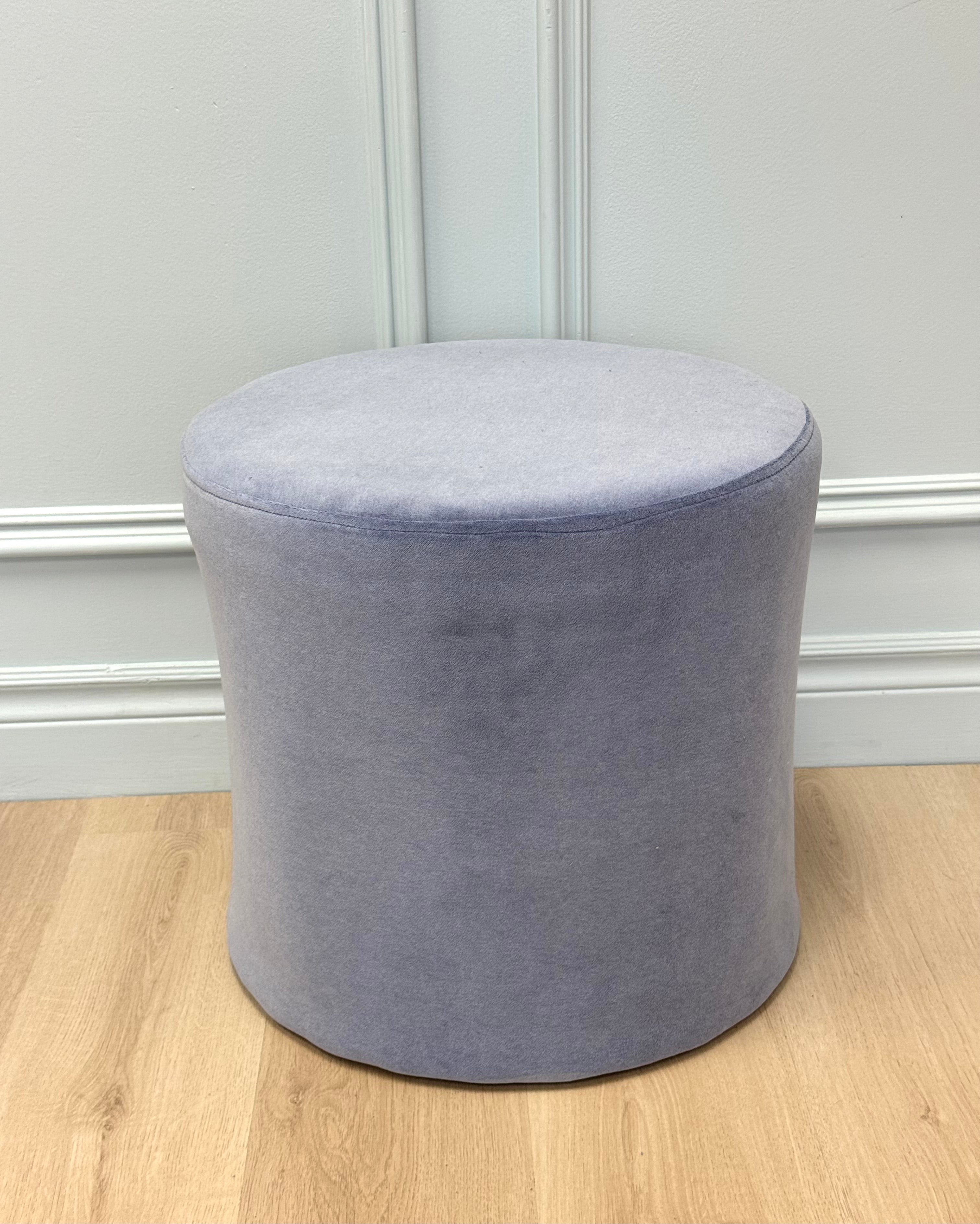 NEW Periwinkle Blue Velvet Round Stool