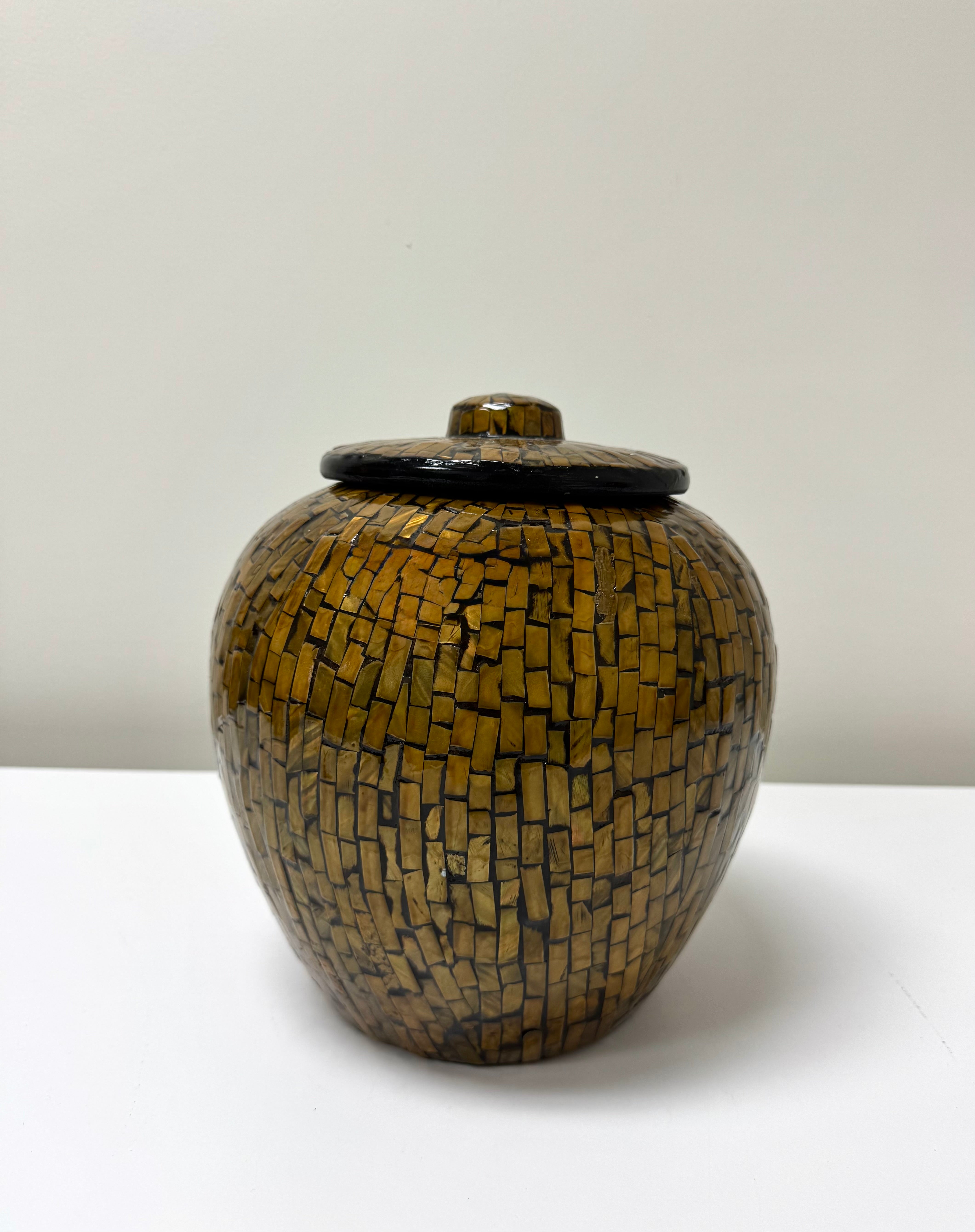 Gold Mosaic Lidded Jar