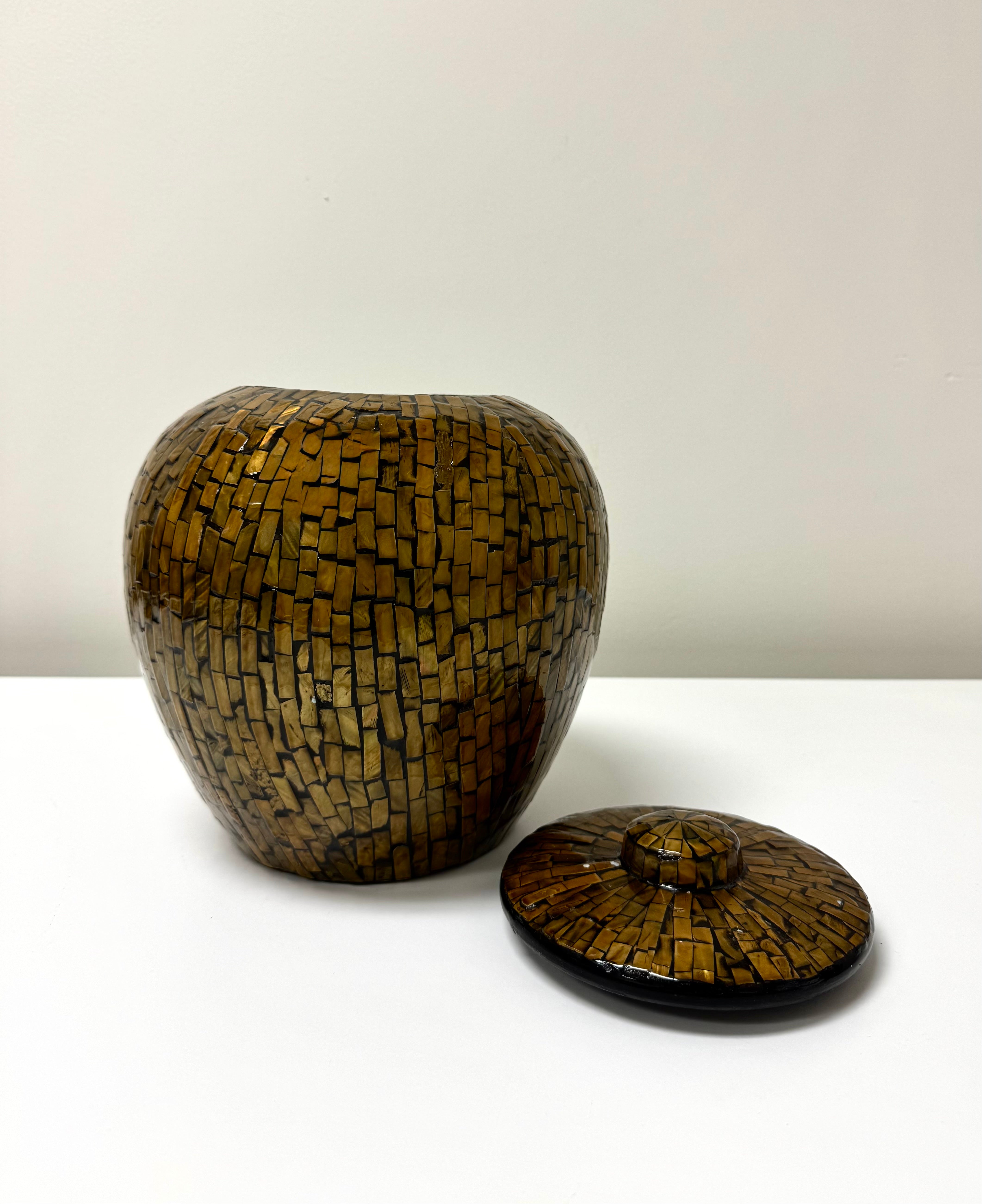 Gold Mosaic Lidded Jar