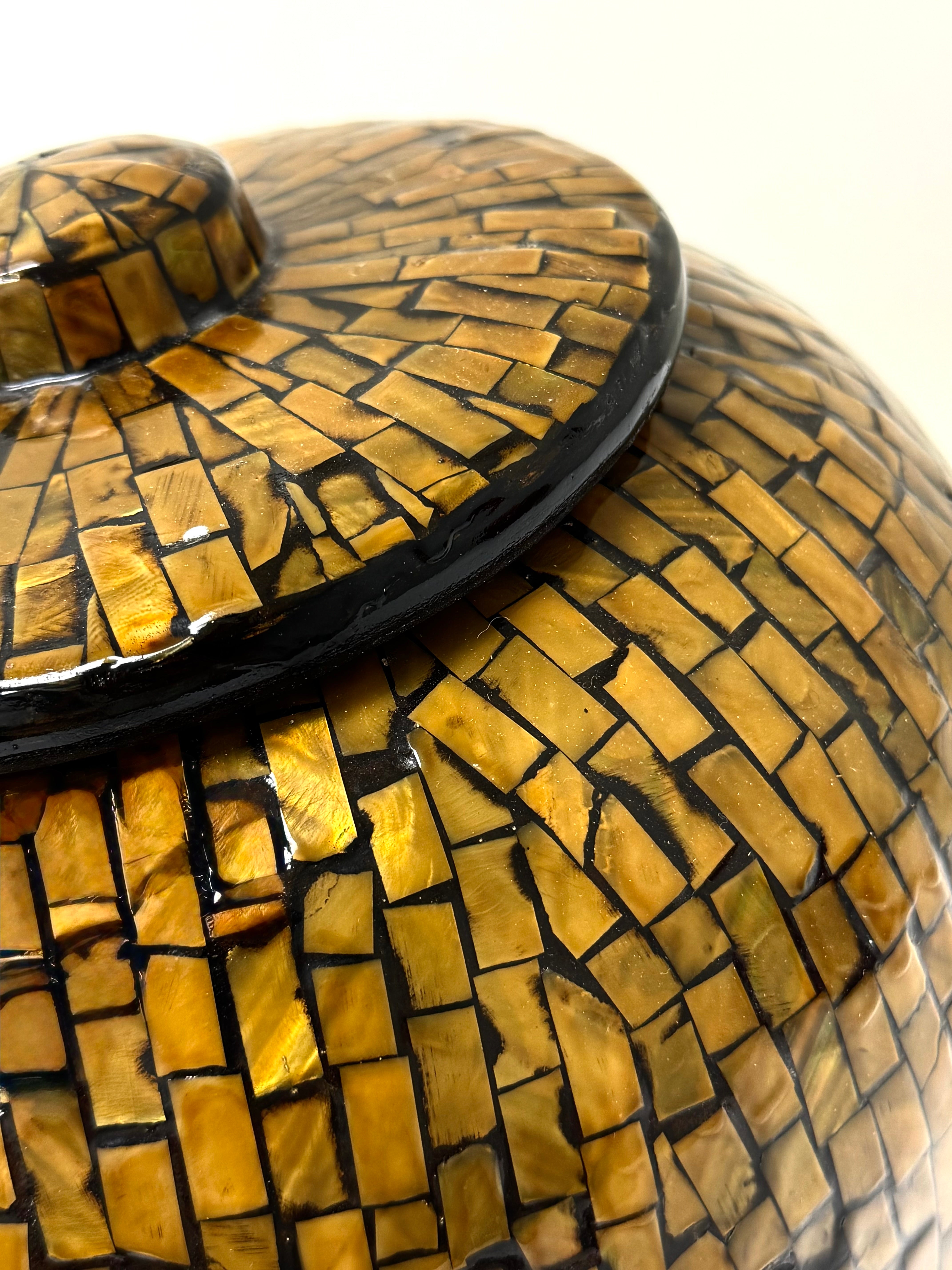 Gold Mosaic Lidded Jar