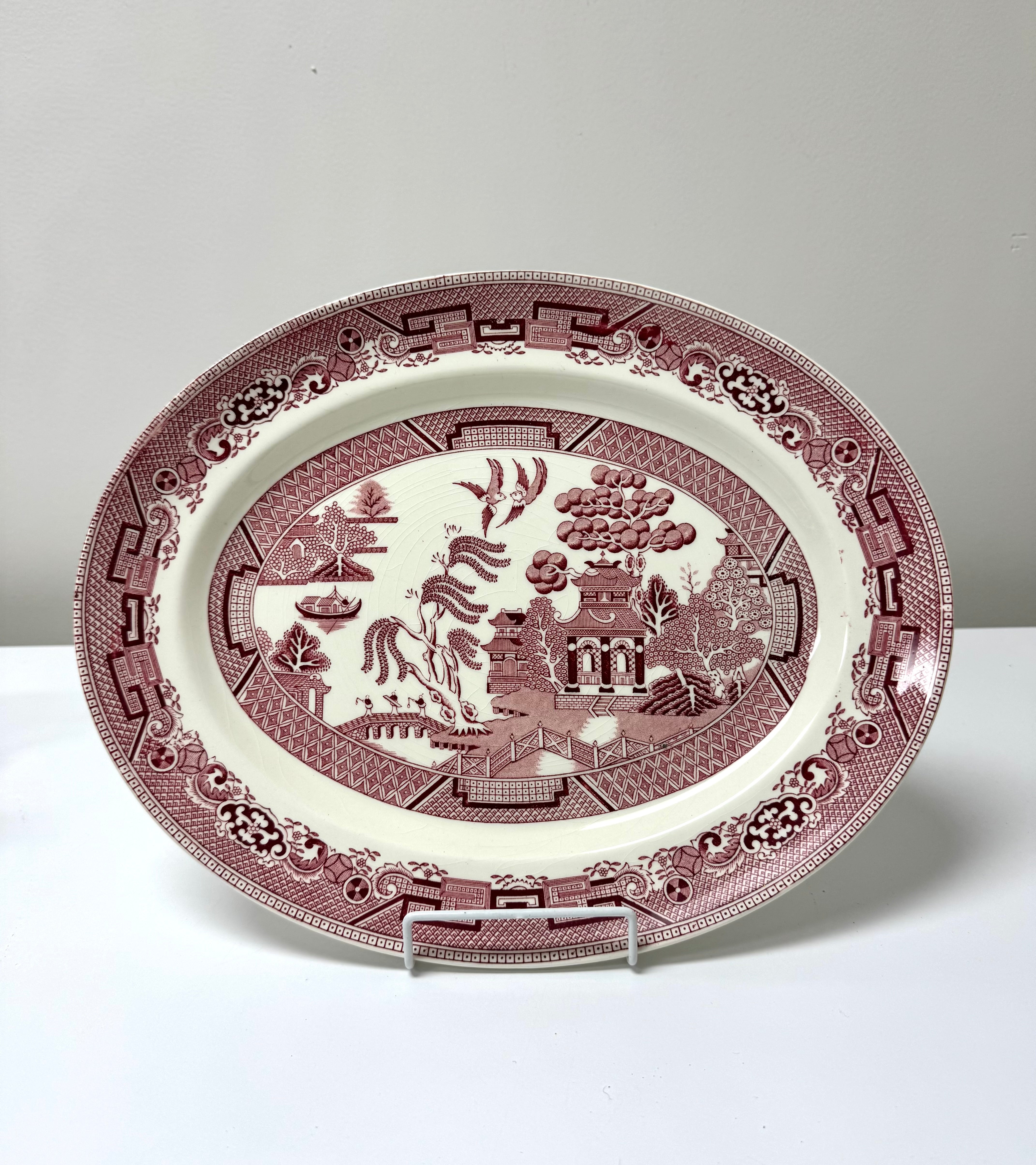 Vintage .W.R. MIDWINTER 'Red Willow' 14" Platter