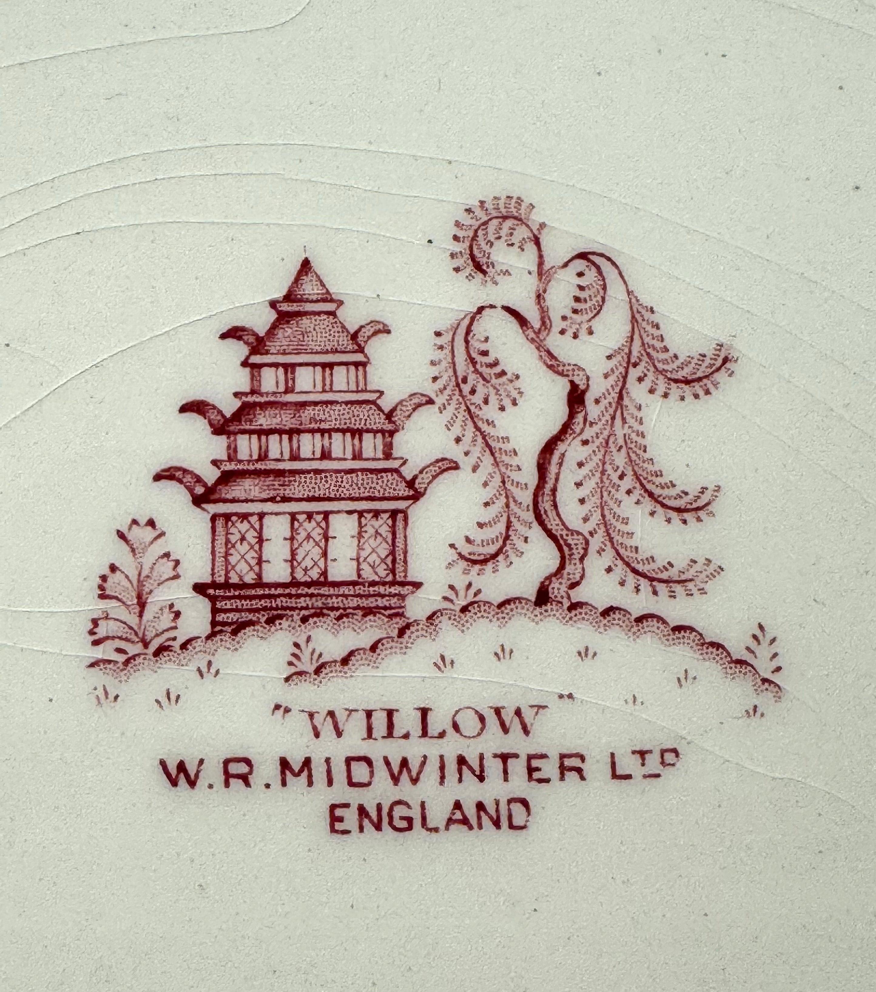Vintage .W.R. MIDWINTER 'Red Willow' 14" Platter