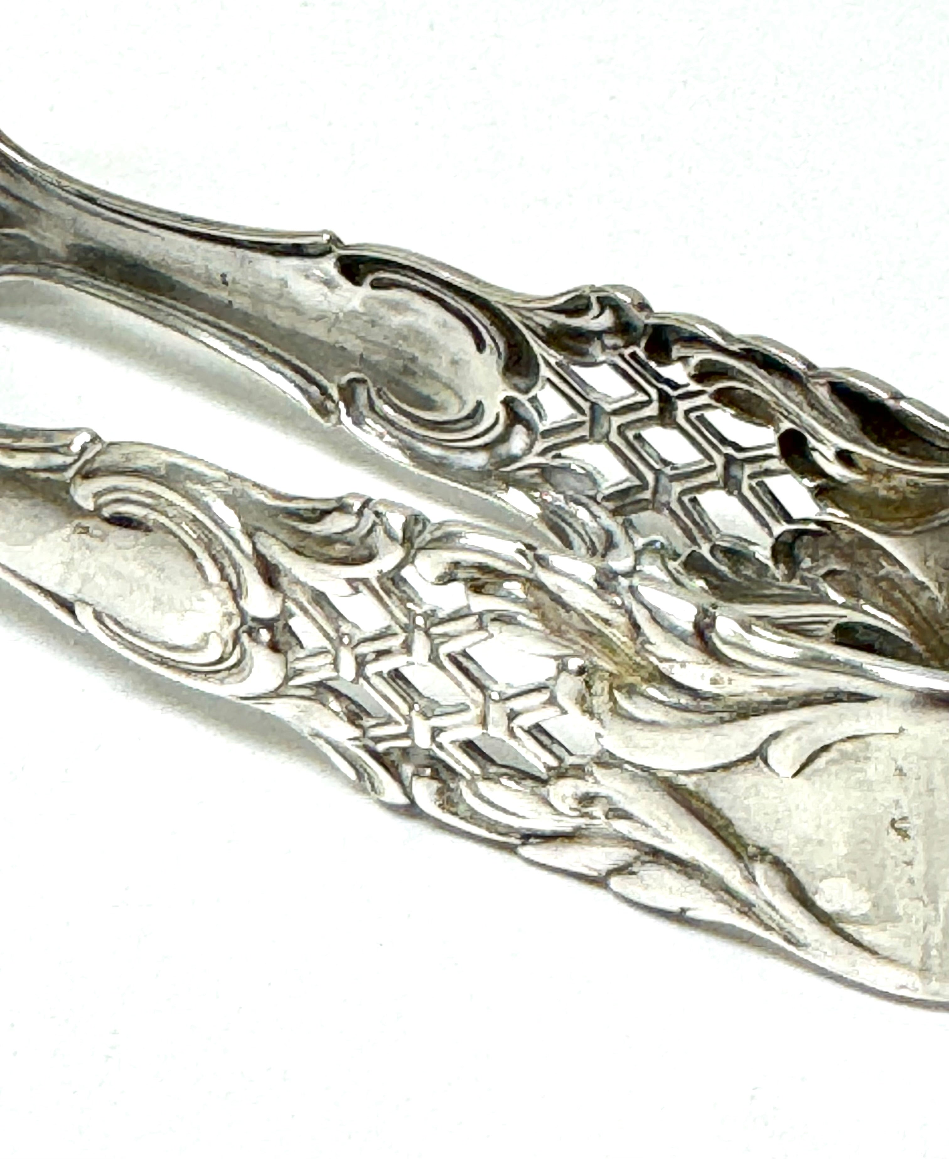 Vintage Silverplate Openwork Sugar Tongs