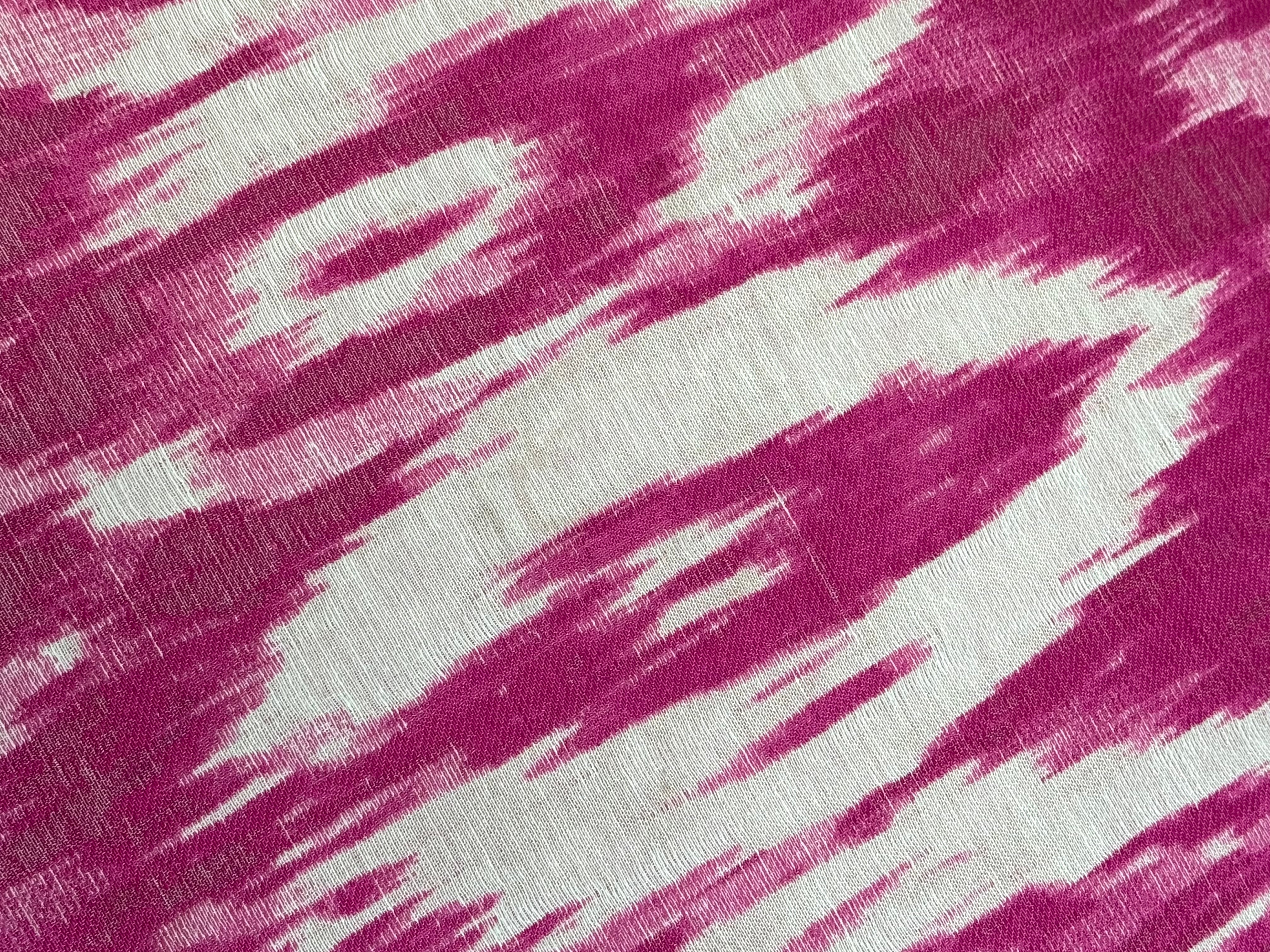 Black Bamboo Chair with Fuchsia Ikat Cushion