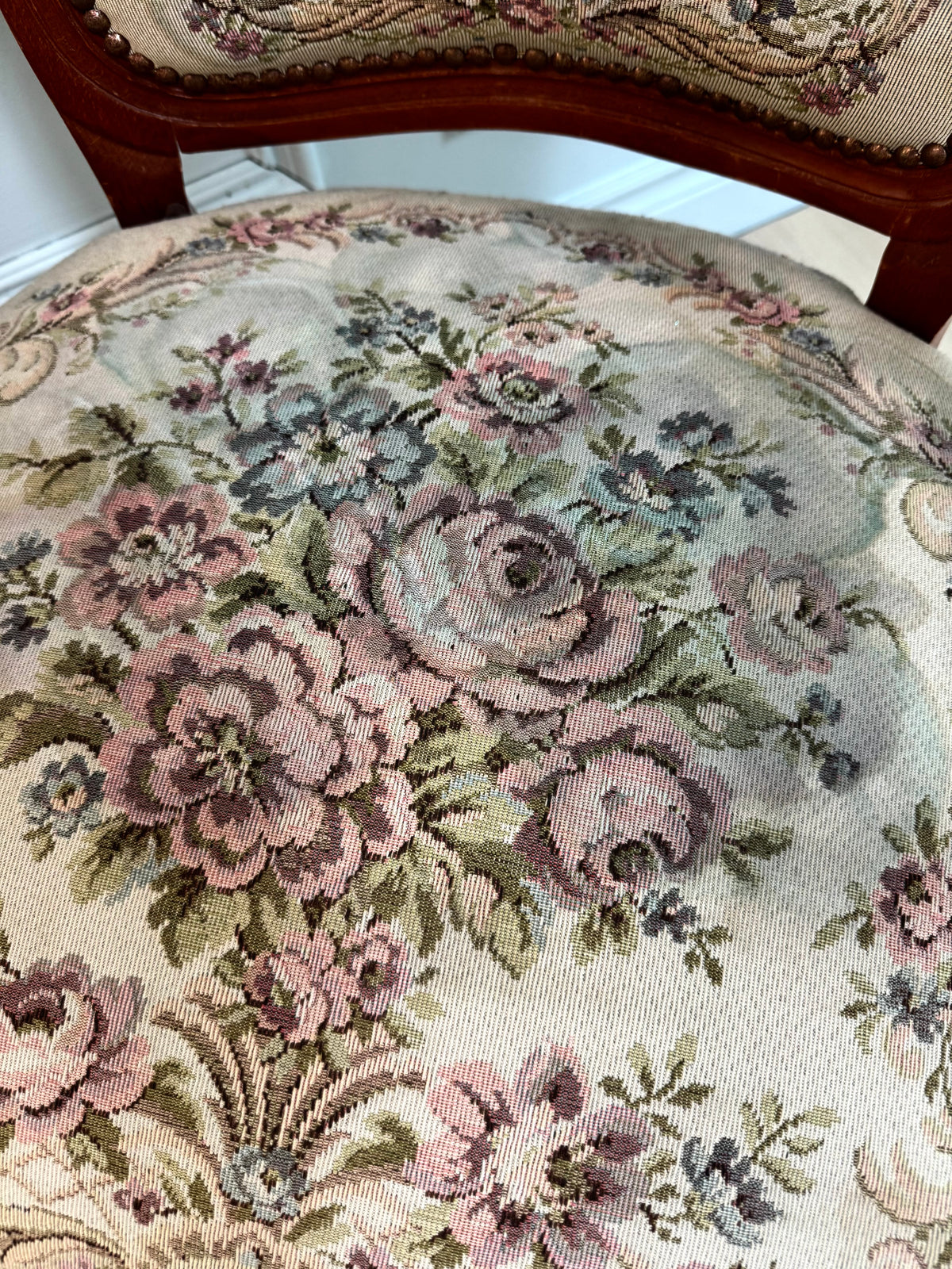 Vintage Louis XV French Needlepoint Arm Chair