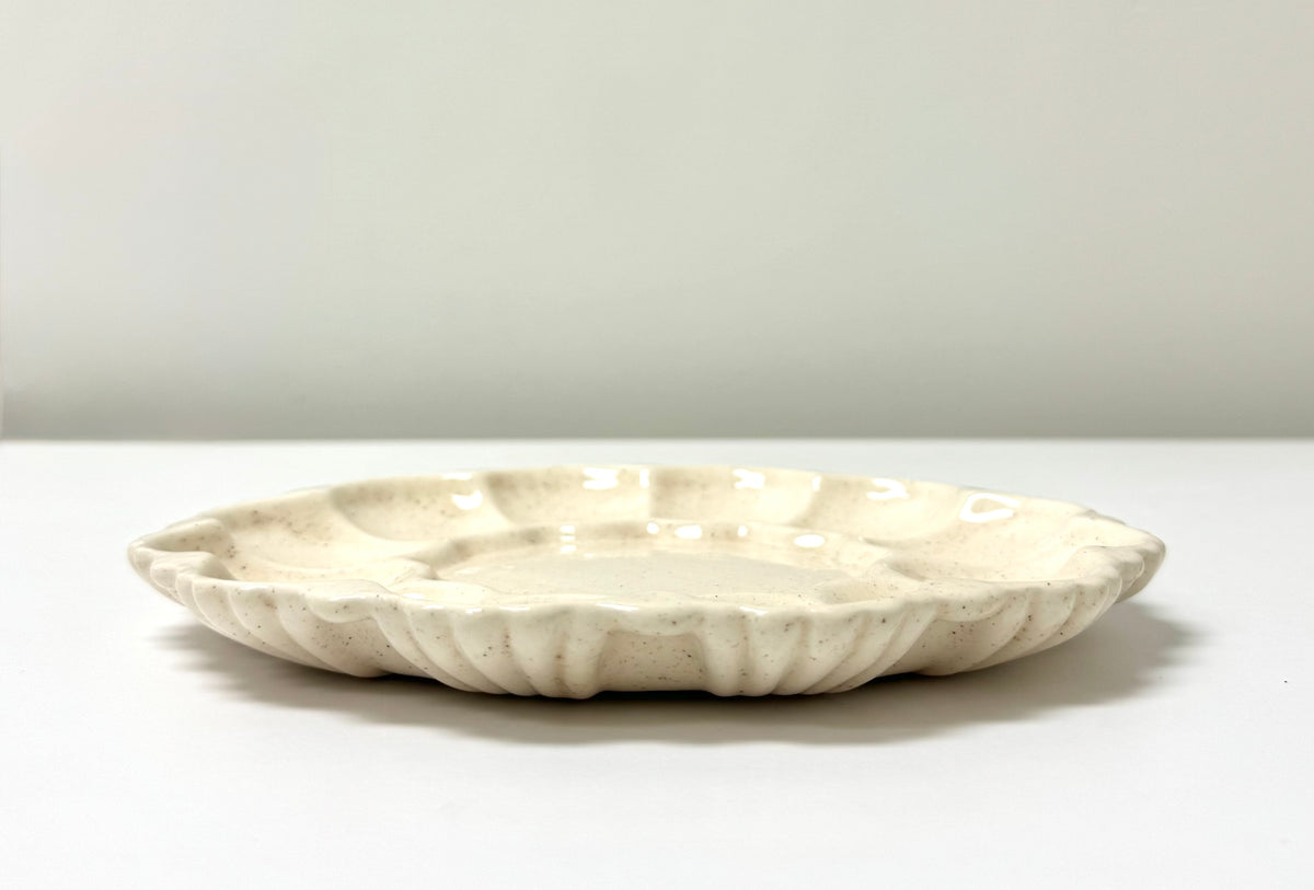 Cream Speckle Glaze Deviled Egg Plate