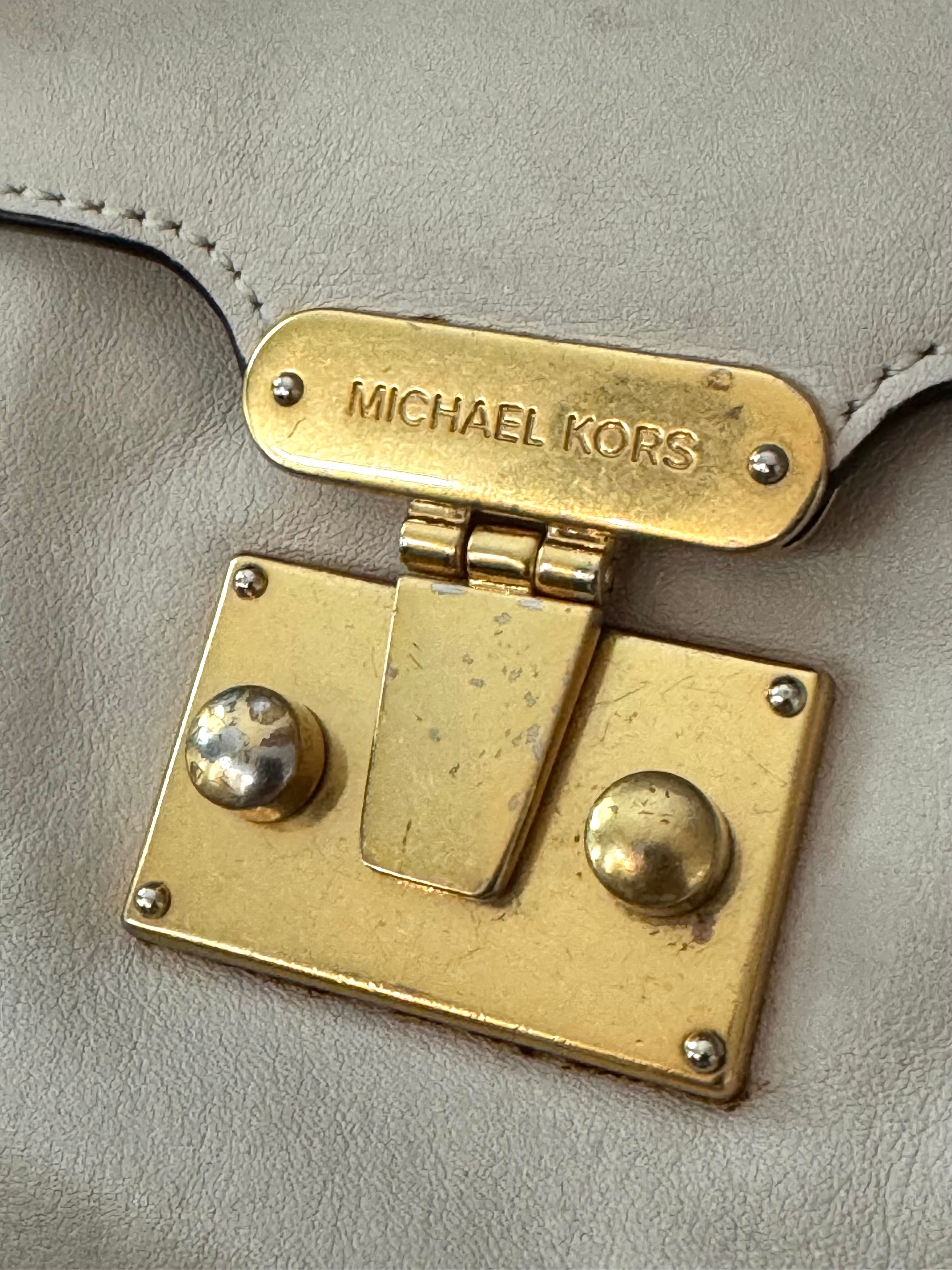 MICHAEL KORS 'Gosford' Ivory Glove-tanned Leather Shoulder Bag
