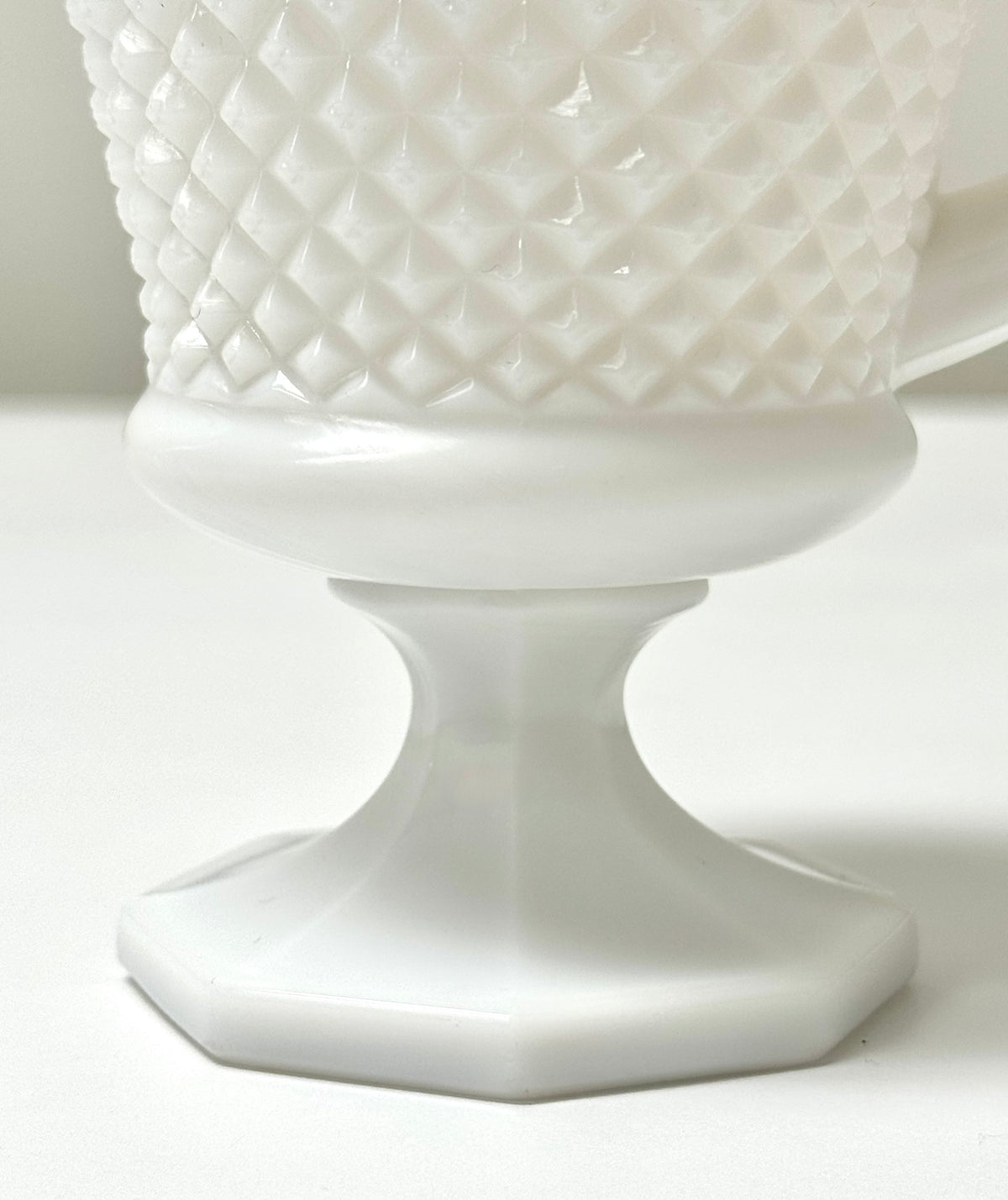Vintage English Hobnail Milk Glass Creamer
