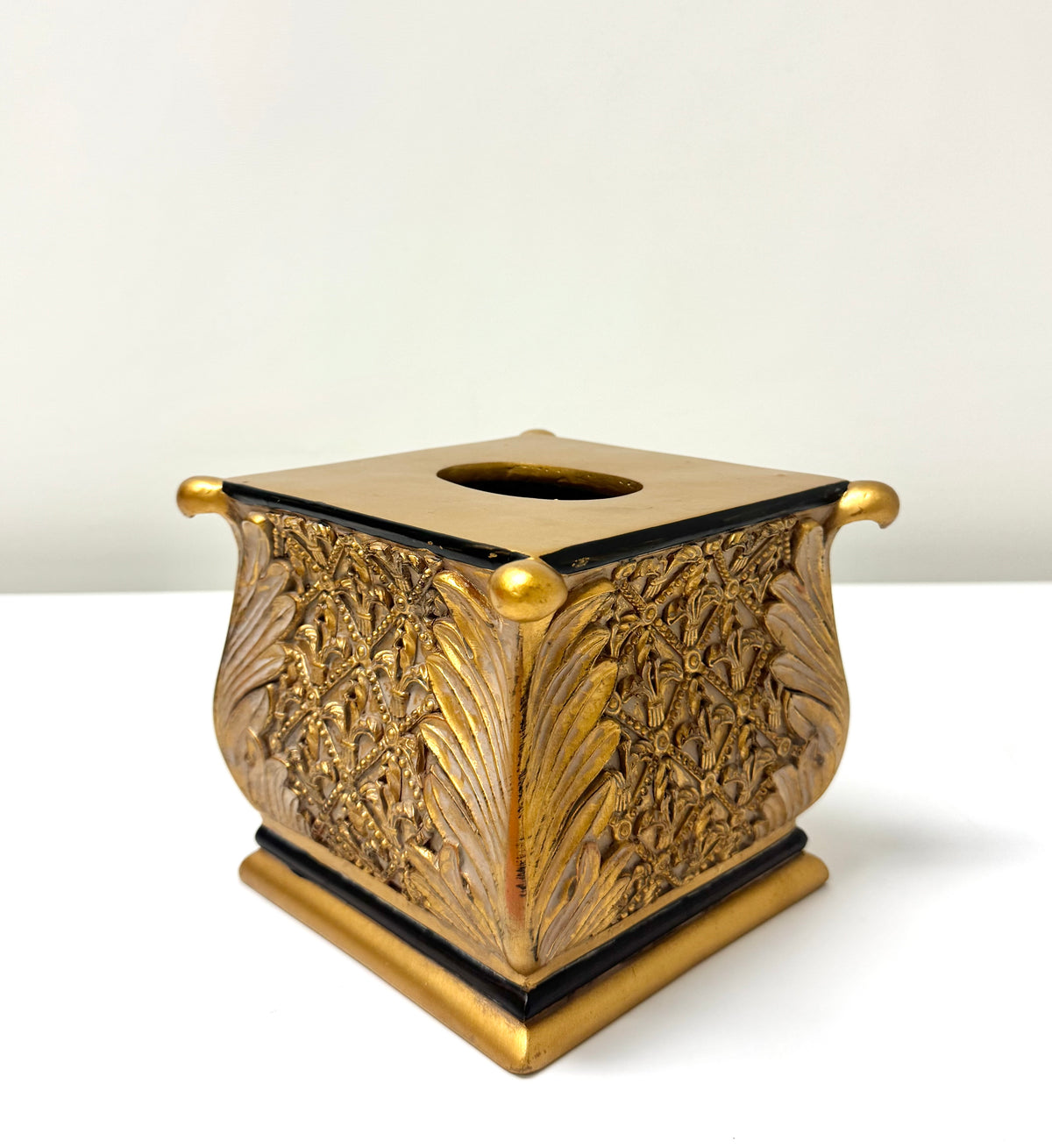 Gilded Floral Scroll Boutique Tissue Cover